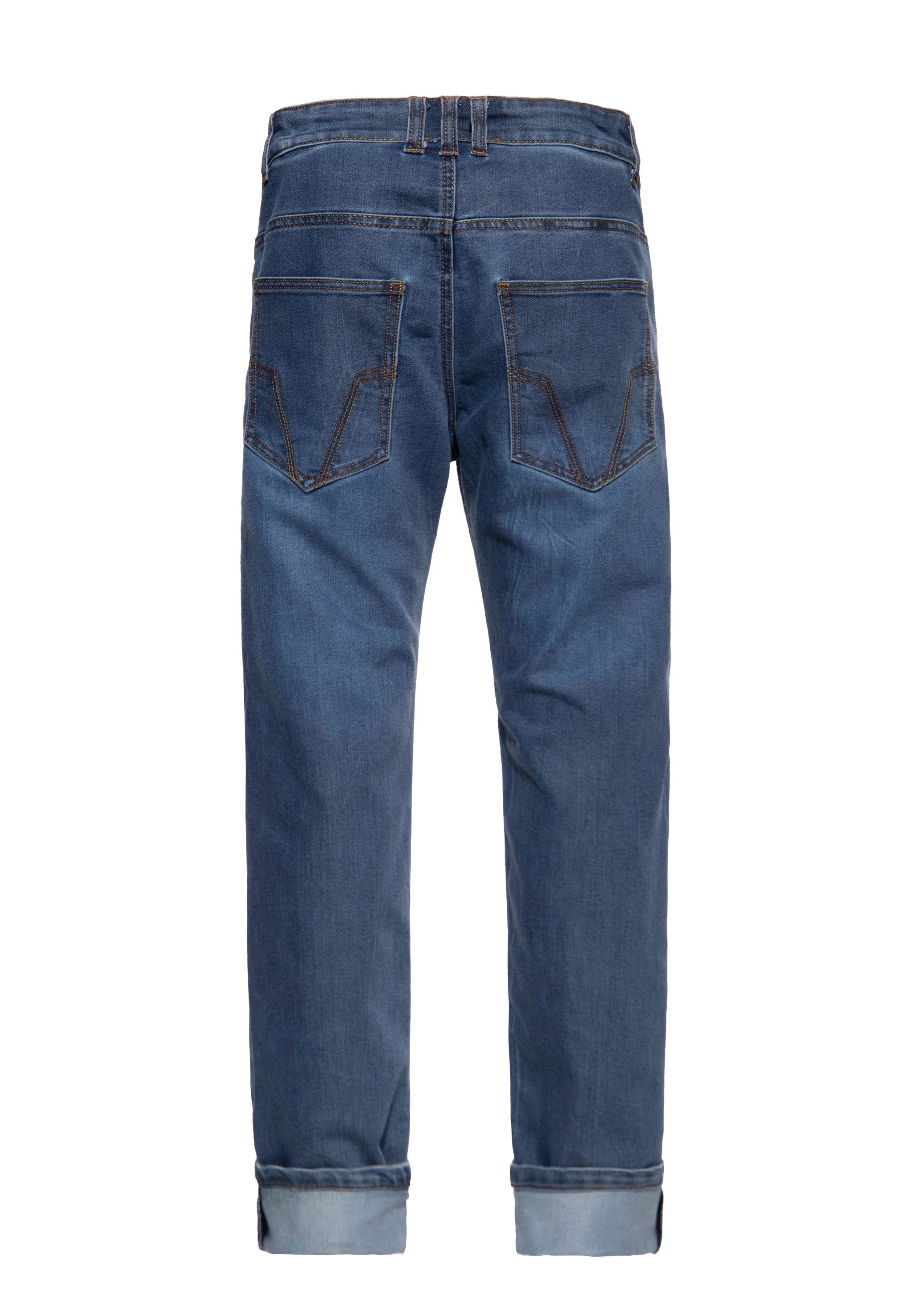 KingKerosin Gerade Jeans mit lässiger Stone-Washed-Optik