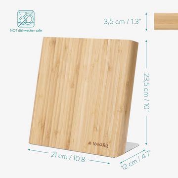 Navaris Magnet-Messerblock Messerhalter magnetisch aus Bambus - Holz Magnethalter - 23x22,5cm (1tlg)