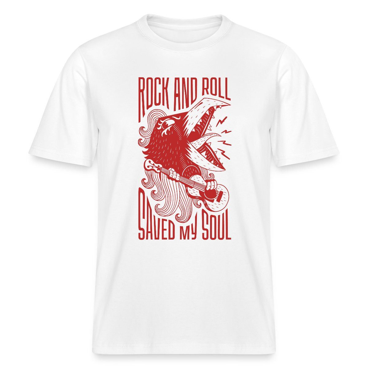 T-Shirt Rock And Roll Saved My Soul Retro Tattoo Style Festival Relaxed Fit Un