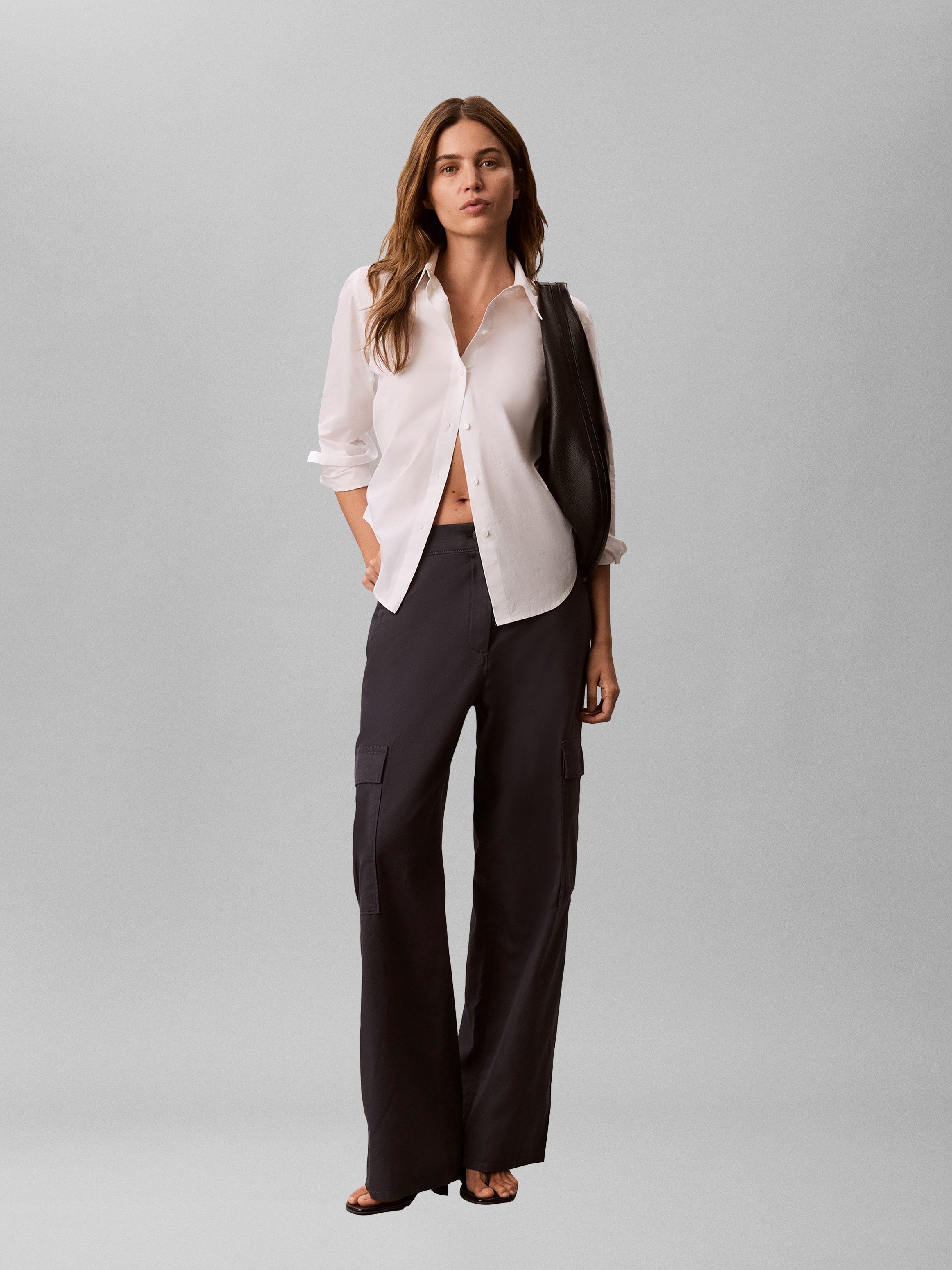 Calvin Klein Jeans Cargohose Elastikbund, High Waist, Relaxed Fit, Cargotaschen