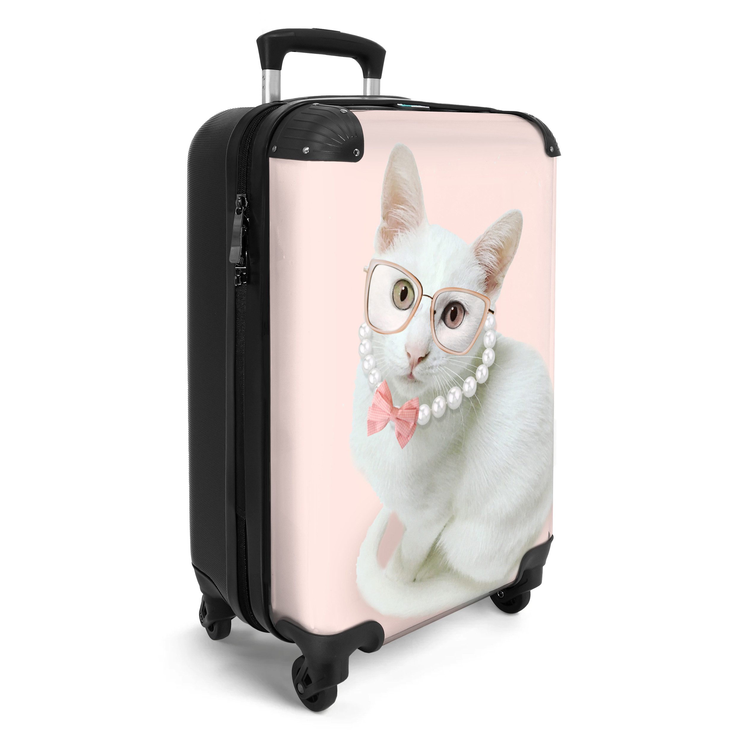 NoBoringSuitcases.com© Hartschalen-Trolley Katze - Perlen - günstig online kaufen