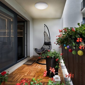 B.K.Licht LED Deckenleuchte, LED fest integriert, Neutralweiß, LED Bad Deckenlampe Design Deckenstrahler IP44 Badezimmer Küche Flur