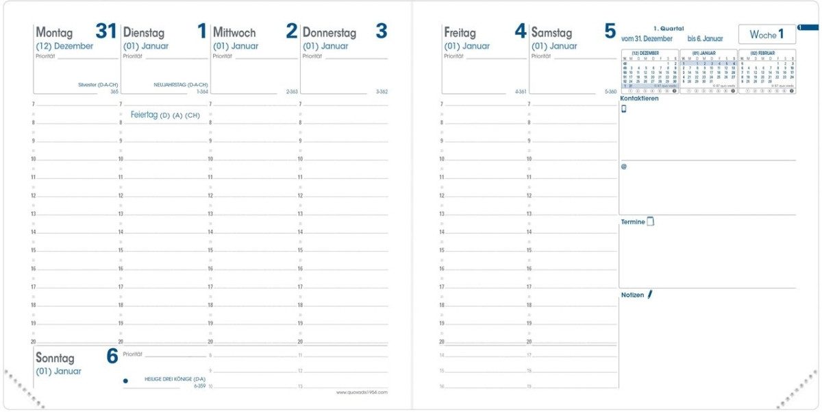 Buchkalender Buchkalender Executif 16x16cm Club Himbeere 2026