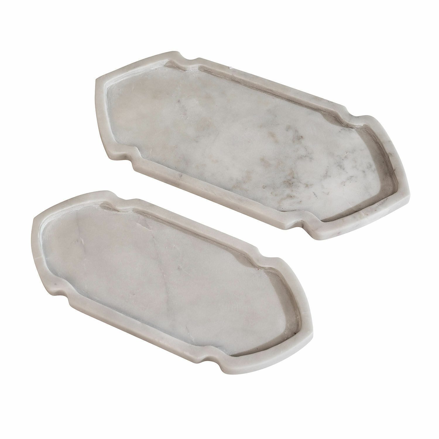 Mirabeau Tablett Tablett 2er Set Zafrina creme, Marmor
