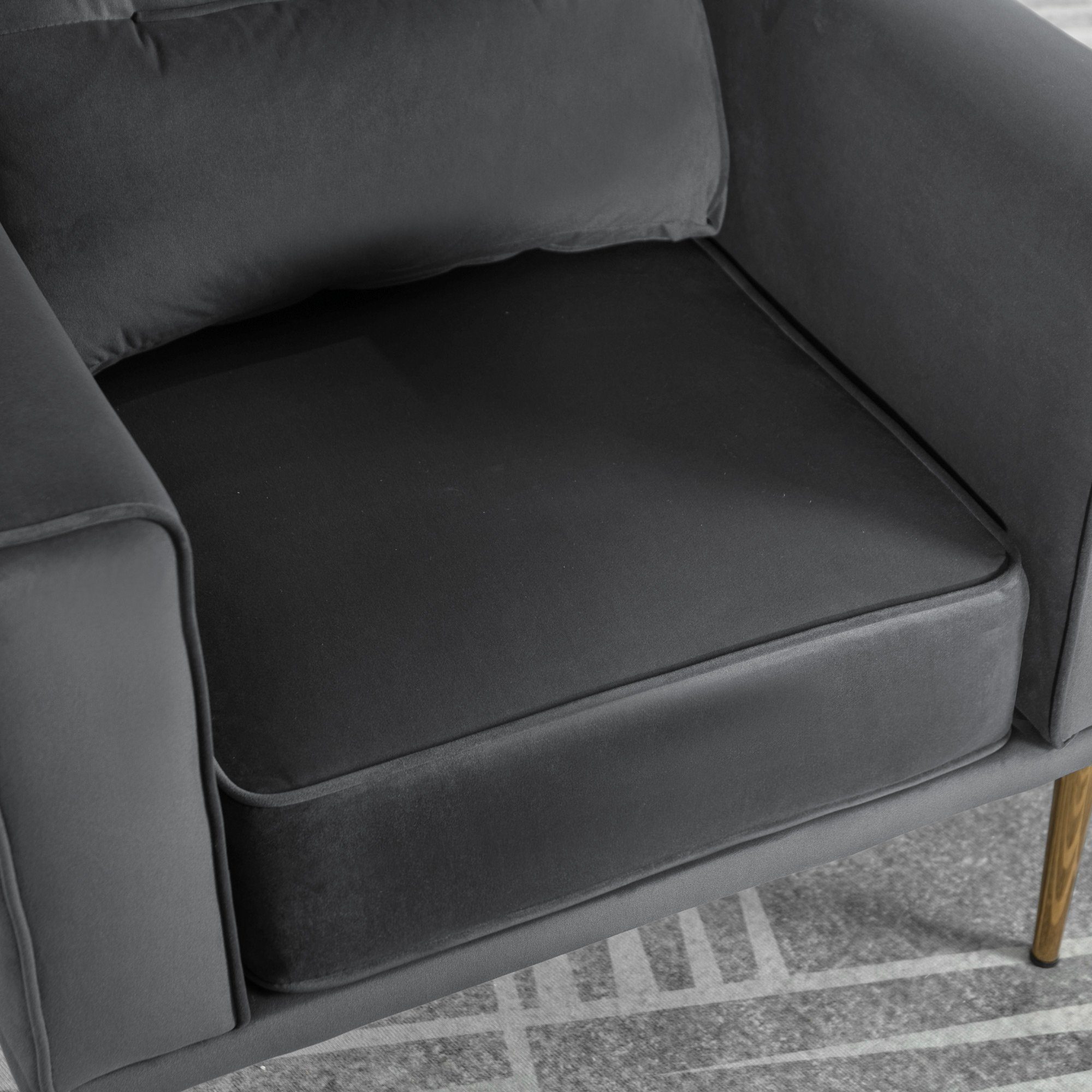 GLIESE Polsterstuhl minimalistischer mit Samtstuhl, Zierkissen Einzelsofasessel