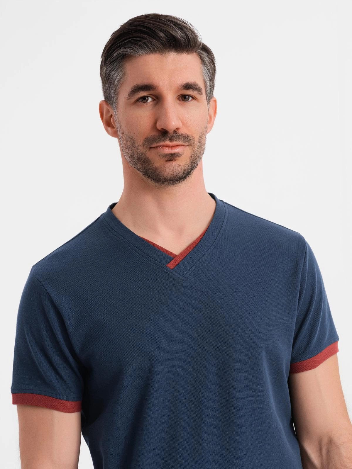 OMBRE T-Shirt Herren-T-Shirt mit kontrastierenden Einsätzen günstig online kaufen