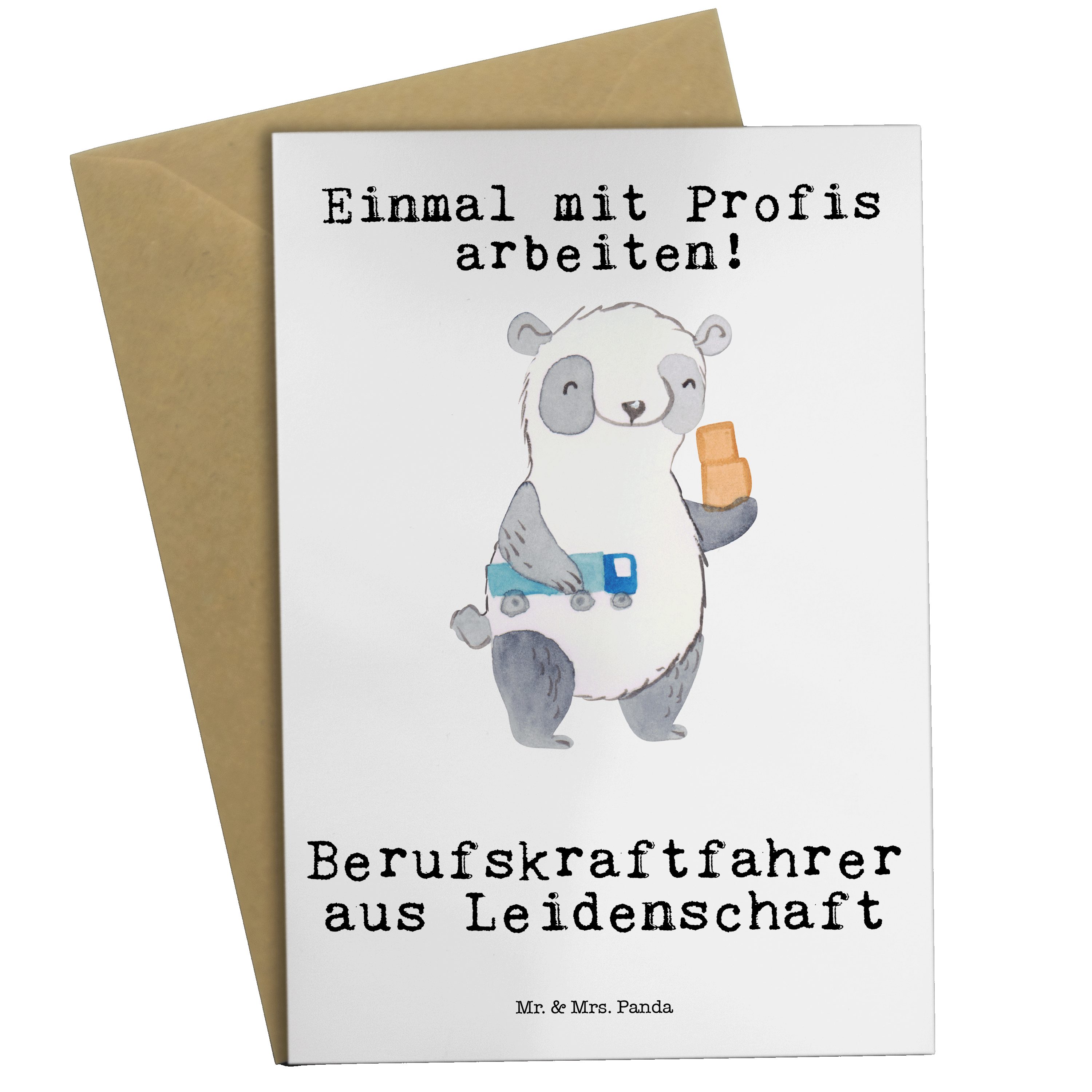 - Berufskraftfahrer Panda Mrs. Leidenschaft Weiß Mr. - Geburtstagskart & aus Geschenk, Grußkarte