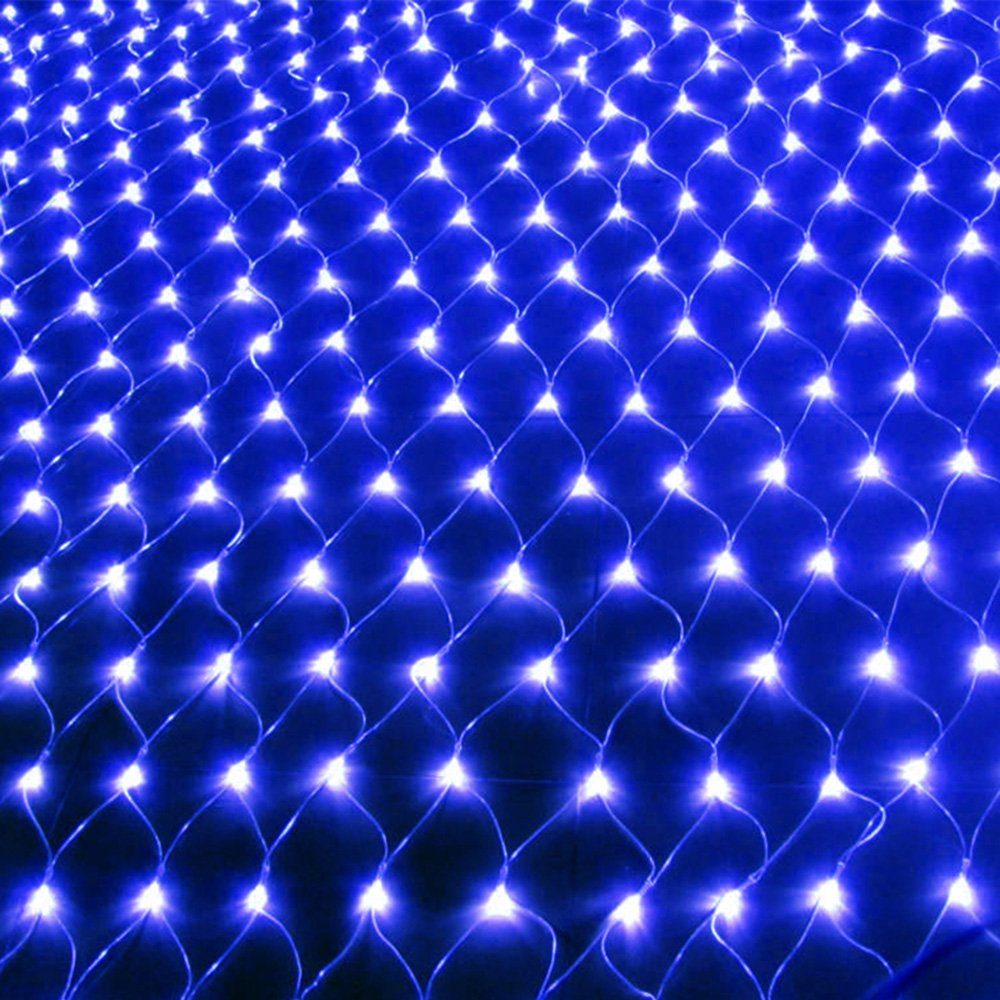 120/144/200/320/672LED LED-Lichternetz Memory Blau LED-Lichtervorhang, Wasser LED-Lichtnetz,LED-Lichterkette,LED mit MUPOO Dekolicht 8 Modi IP44
