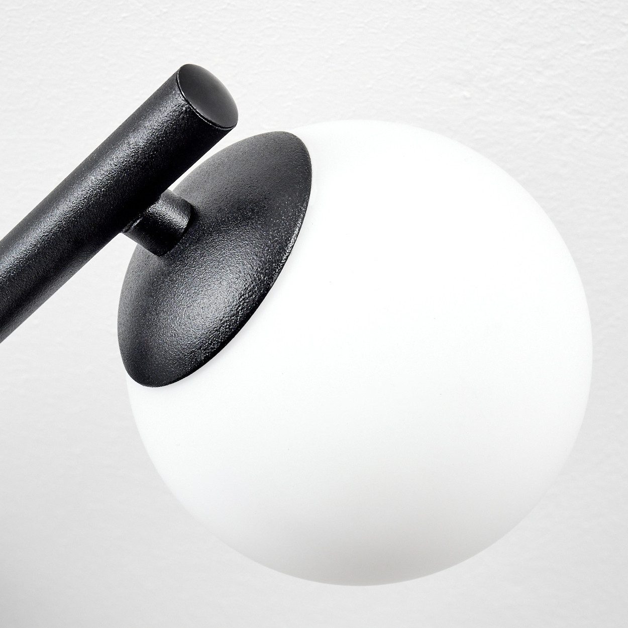 hofstein Deckenleuchte 3-flammige Deckenlampe aus Metall/Glas in Schwarz/Milchglas/Weiß, ohne Leuchtmittel, im Retro/Vintage-Design (Schirme Ø 10; 12 cm), G9