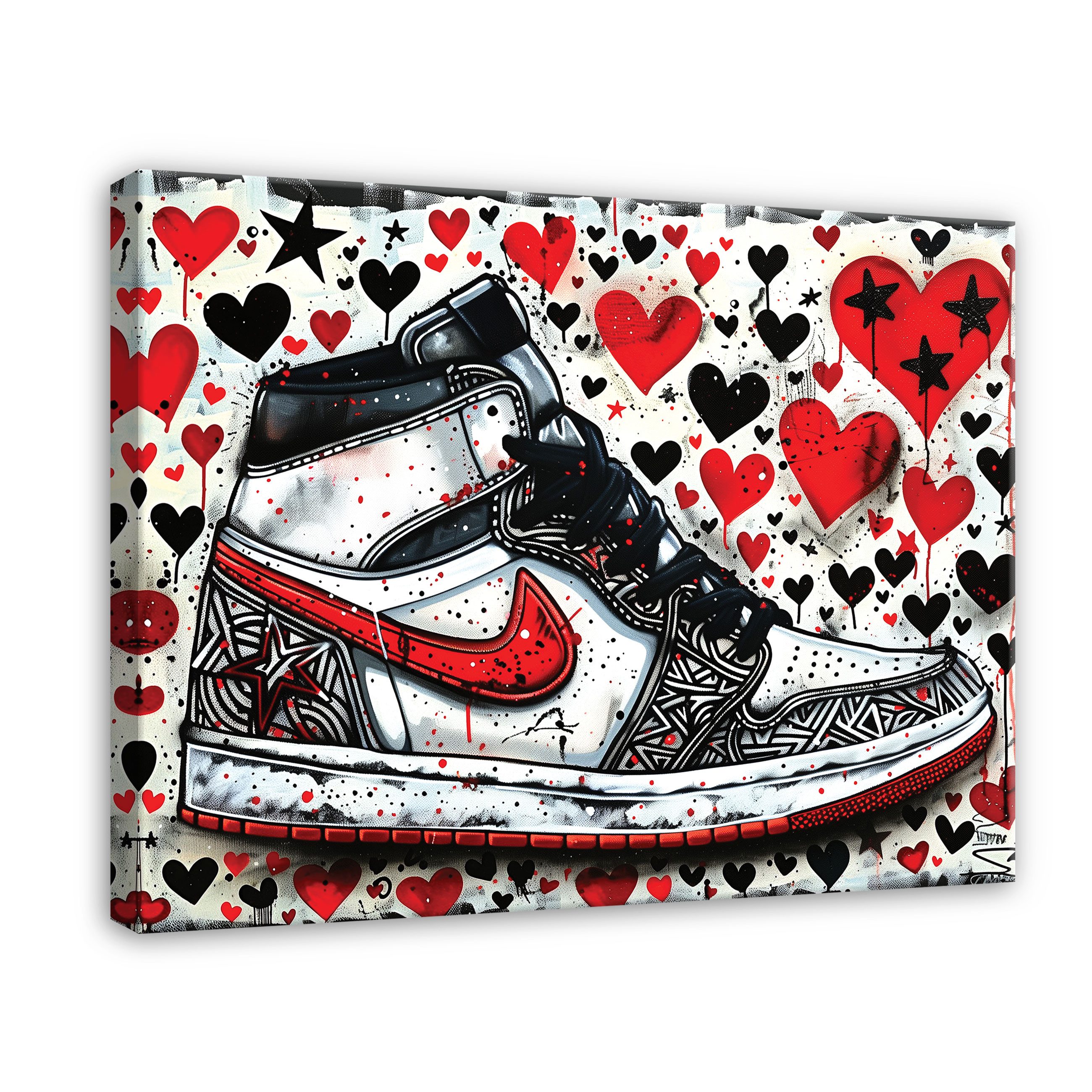 Wallarena Leinwandbild Schuh Sneaker Abstrakt Wand Deko XXL Wandbilder Modern, Kunst (groß Bilder Wohnzimmer Schlafzimmer Einteilig, 1 St), Bilder Klein Wohnzimmer Schlafzimmer Küche Wandbild Wand Deko 40x30