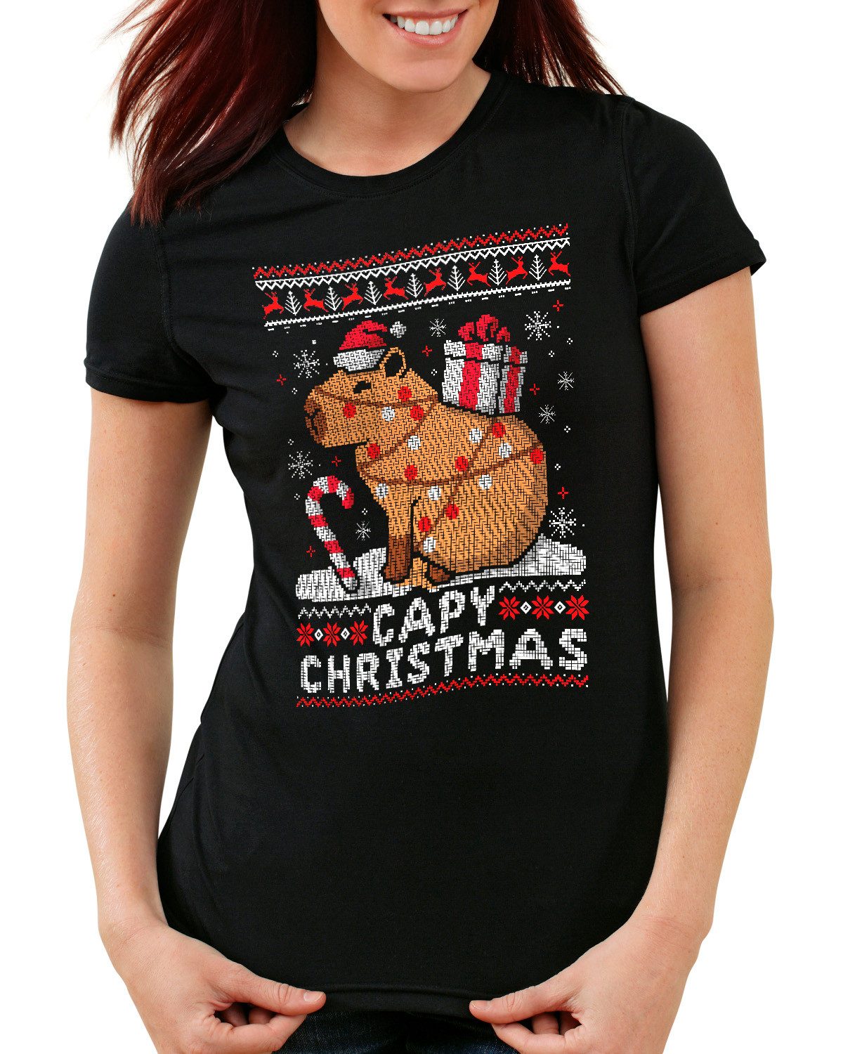style3 T-Shirt Capybara Xmas capybaras capibara kapibara kapibarra ugly sweater