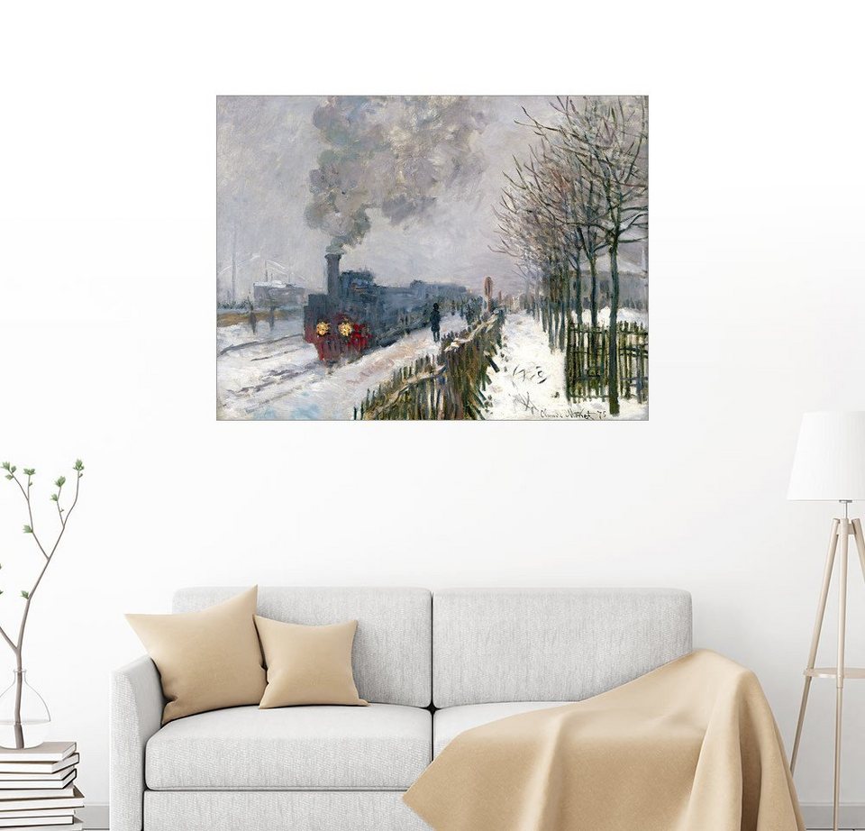 Die Lokomotive Claude Monet Poster Zug im Schnee