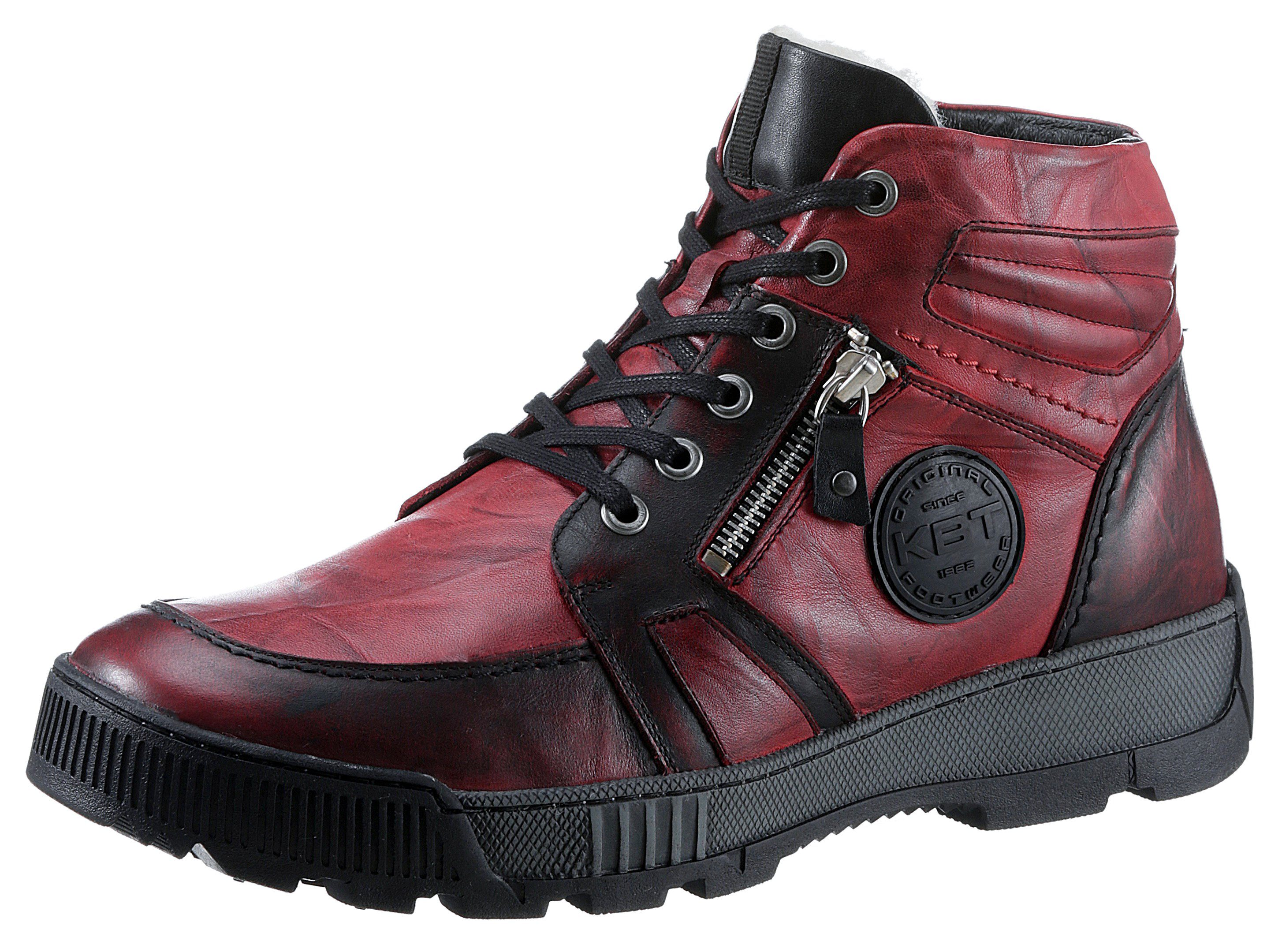 KRISBUT Winterboots mit Warmfutter rot-schwarz