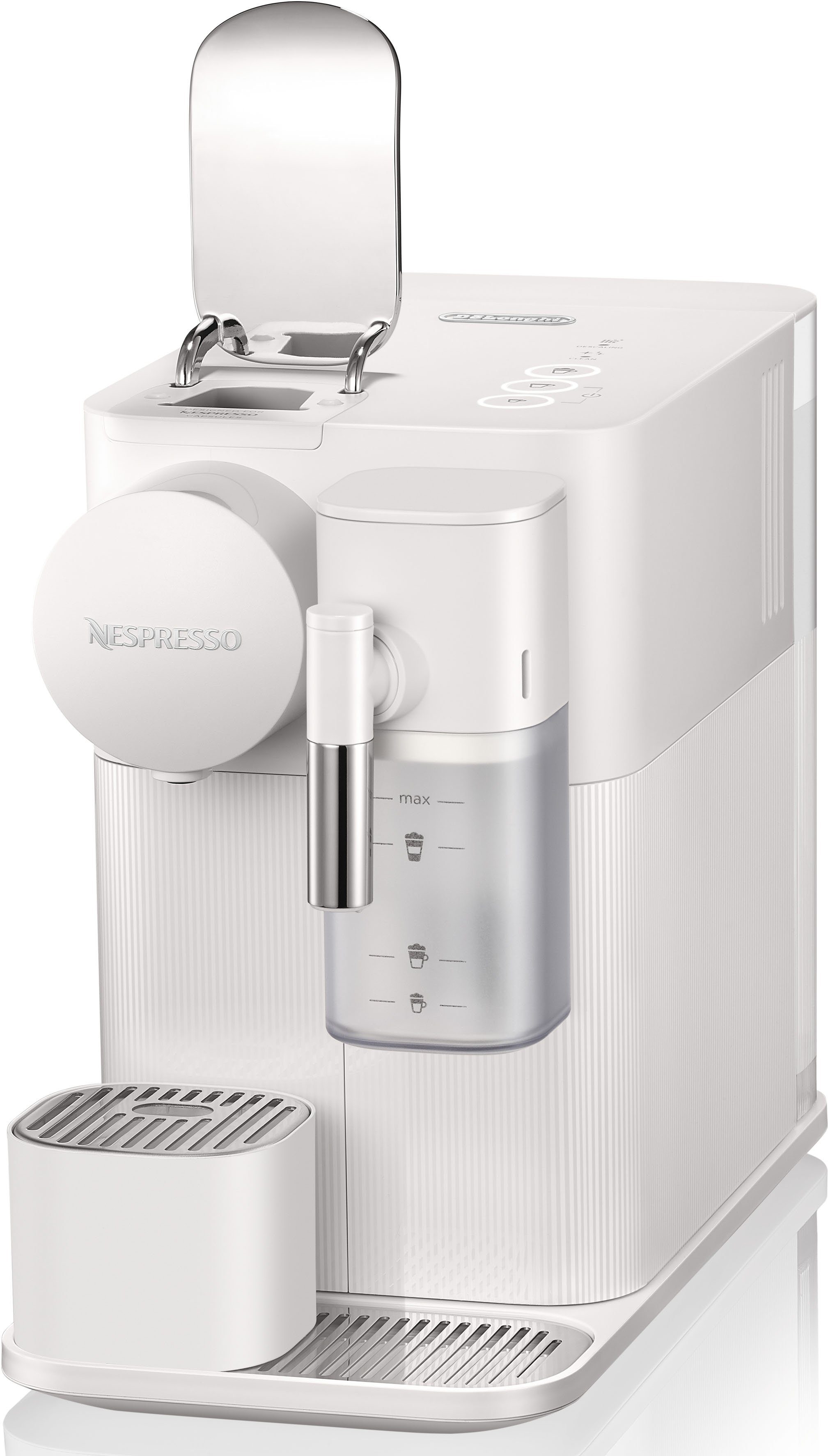 White, 7 One Lattissima Kapselmaschine mit Nespresso EN510.W Kapseln von DeLonghi, Willkommenspaket inkl.