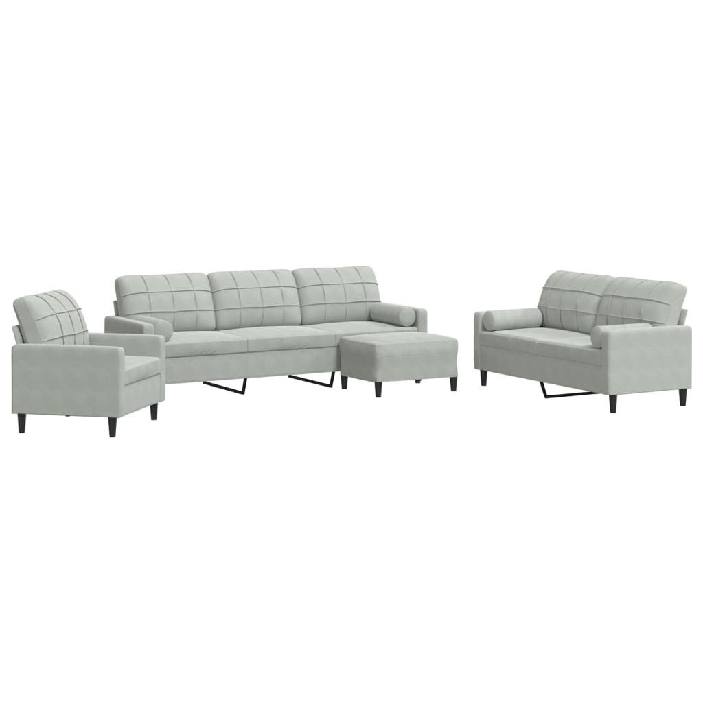 vidaXL Sofa 4-tlg. Sofagarnitur mit Kissen günstig online kaufen