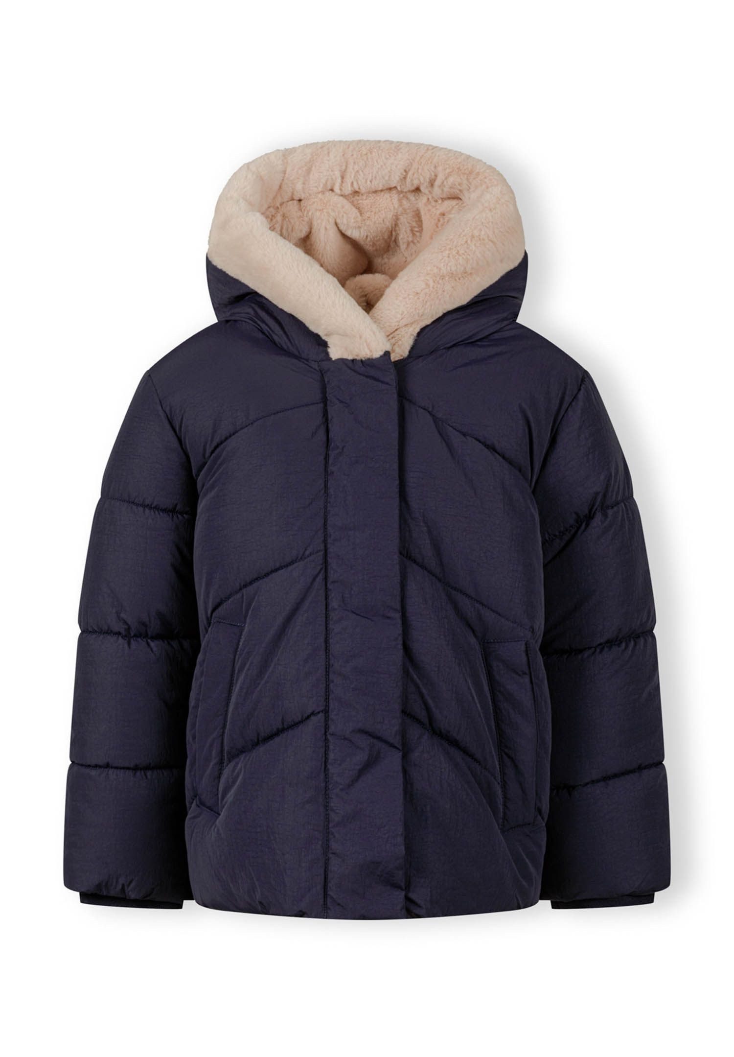 MINOTI Winterjacke Winterjacke mit Fleecefutter, Kapuze mit Fellbesatz (9m- günstig online kaufen