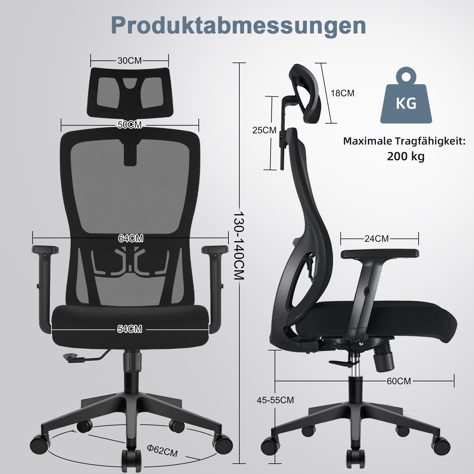 Durrafy Bürostuhl Ergonomischer Mesh Bürostuhl – atmungsaktiv mit Wippfunkt günstig online kaufen