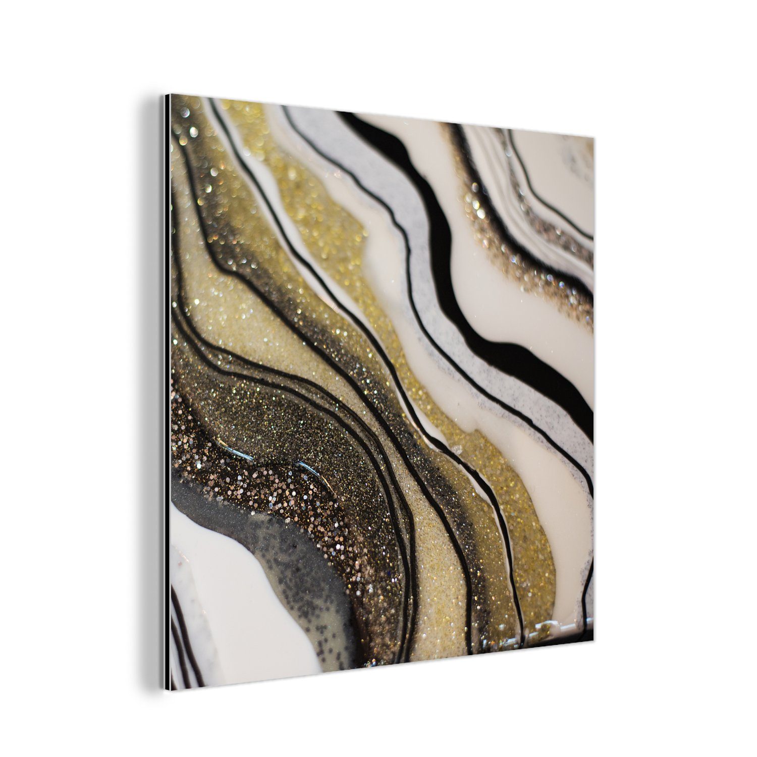 MuchoWow Metallbild Edelstein - Abstrakt - Marmor - Natur, (1 St), Alu-Dibond-Druck, Gemälde aus Metall, Aluminium deko