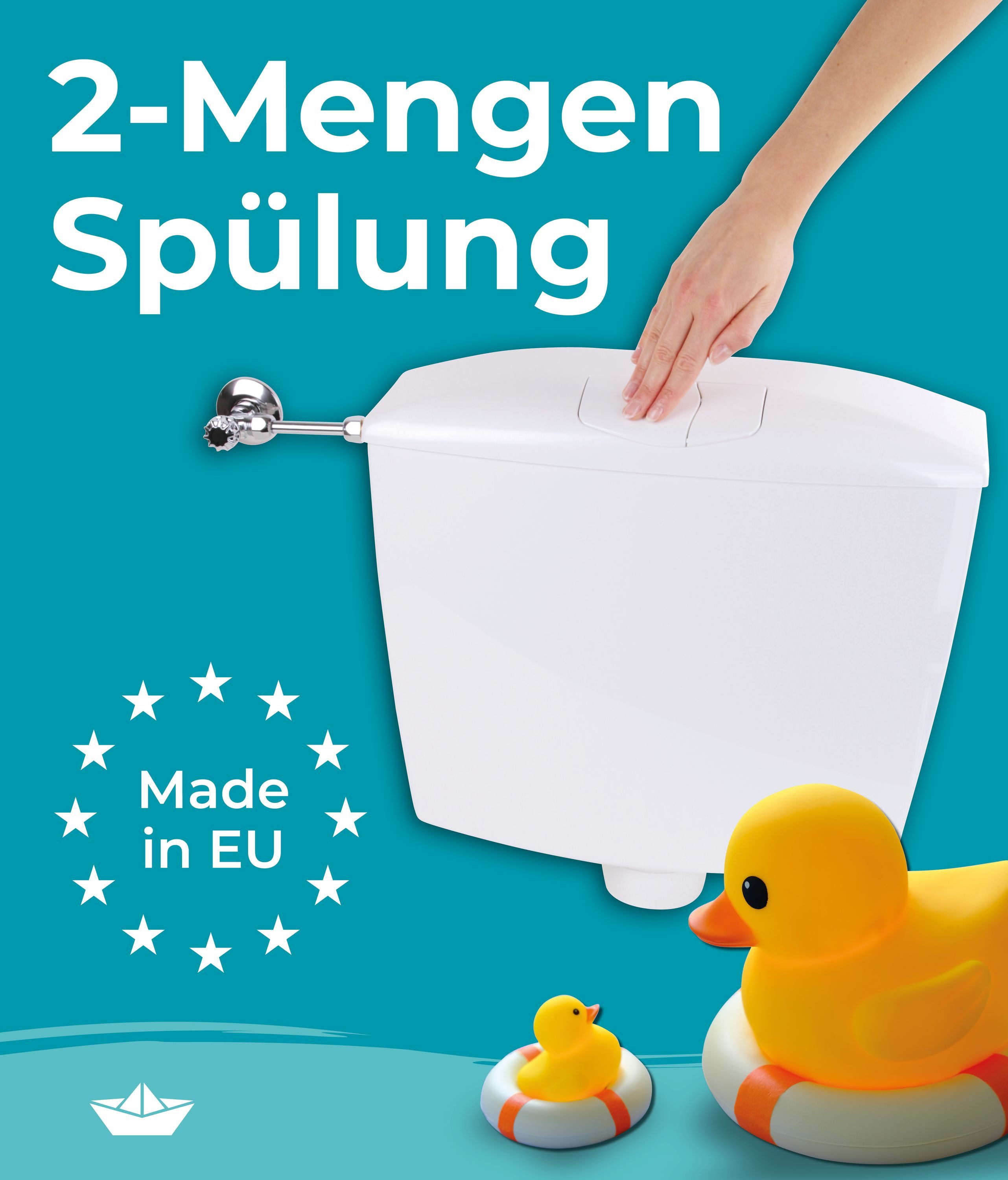 Calmwaters Spülkasten null, null, Aufputz, Weiß, Wassersparende 2-Mengen-Spülung, vollisoliert, 29HB2723