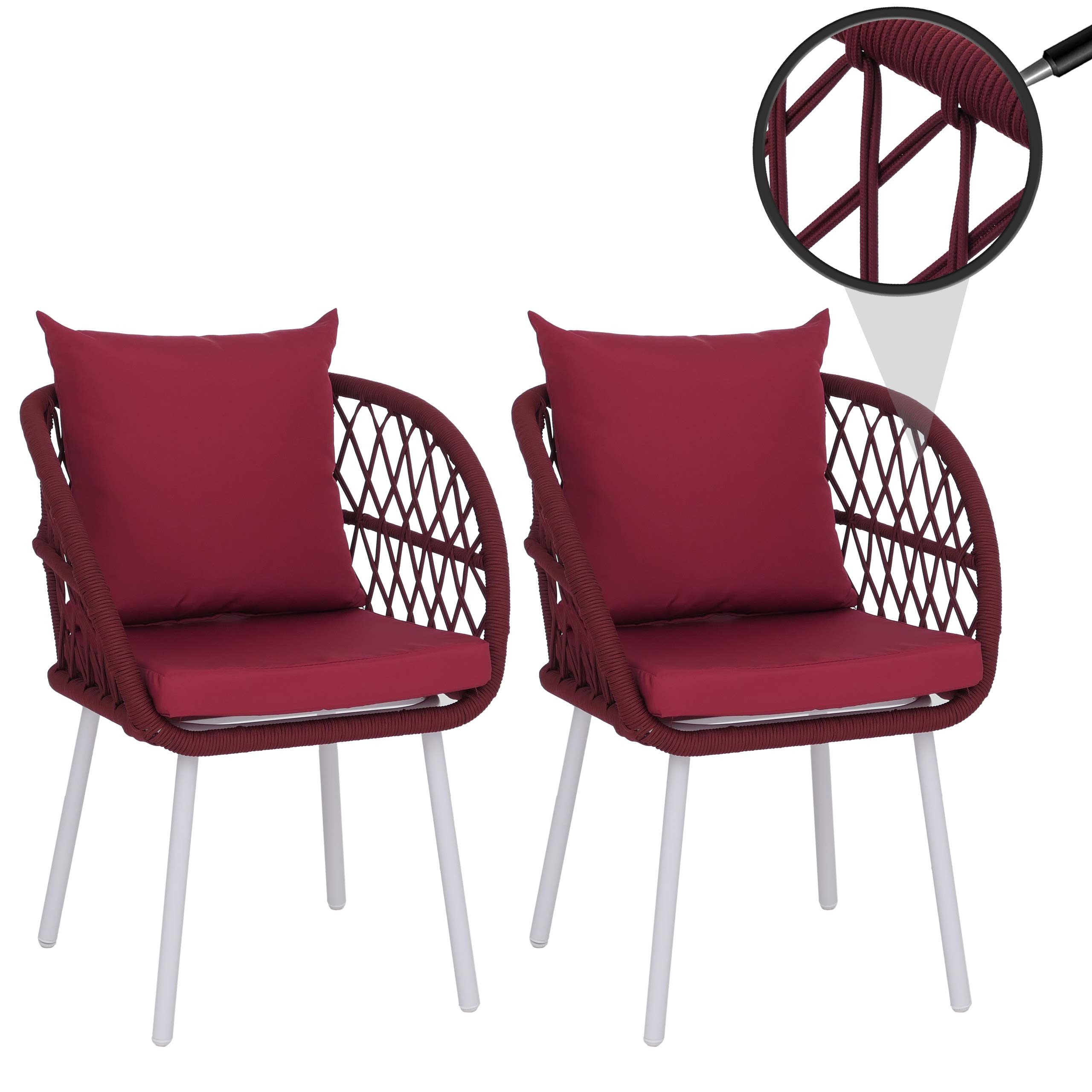 MCW Gartenstuhl MCW-Q38 (2er), Hohe Stoffqualität 180 g/m², Bezug waschbar bei maximal 40°