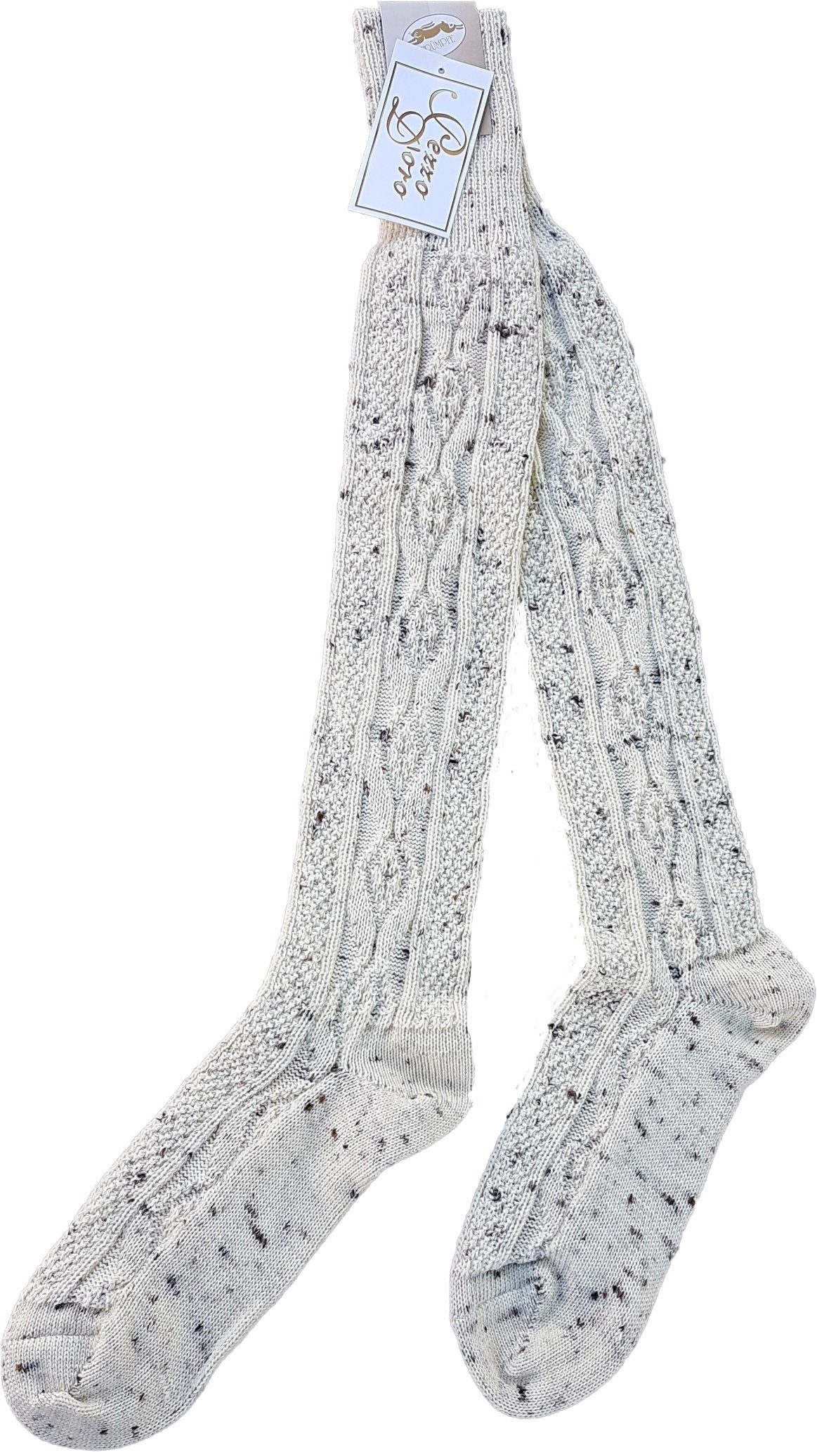 Pezzo D'oro Kniestrümpfe Trachtenkniestrumpf beiger Lodentweed