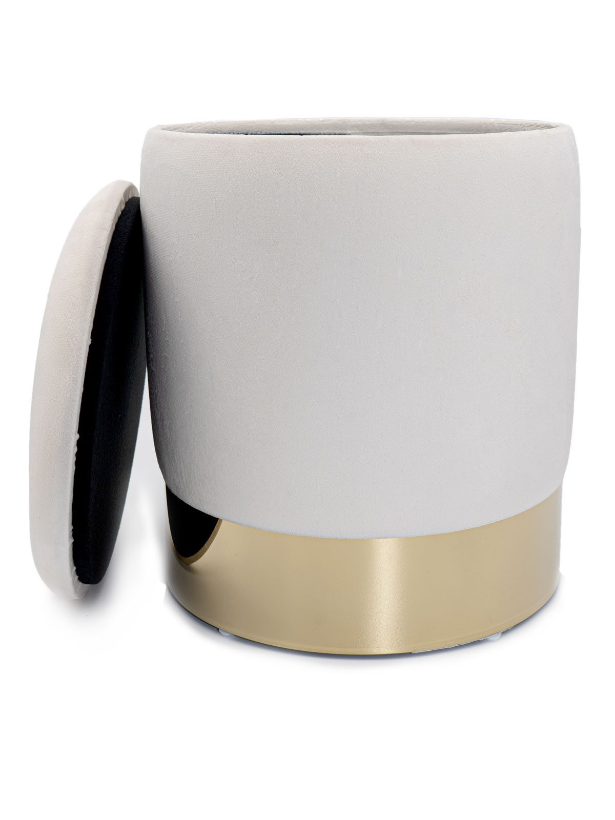 Amagohome Sitzhocker Samthocker Ø 31 H 38 cm Velour Hocker mit Stauraum u. Deckel - Deko Ho