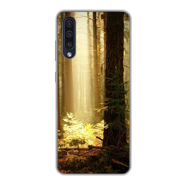 MuchoWow Handyhülle Wald - Bäume - Sonne Handyhülle Samsung Galaxy A30s Smartphone-Bumper Print Handy