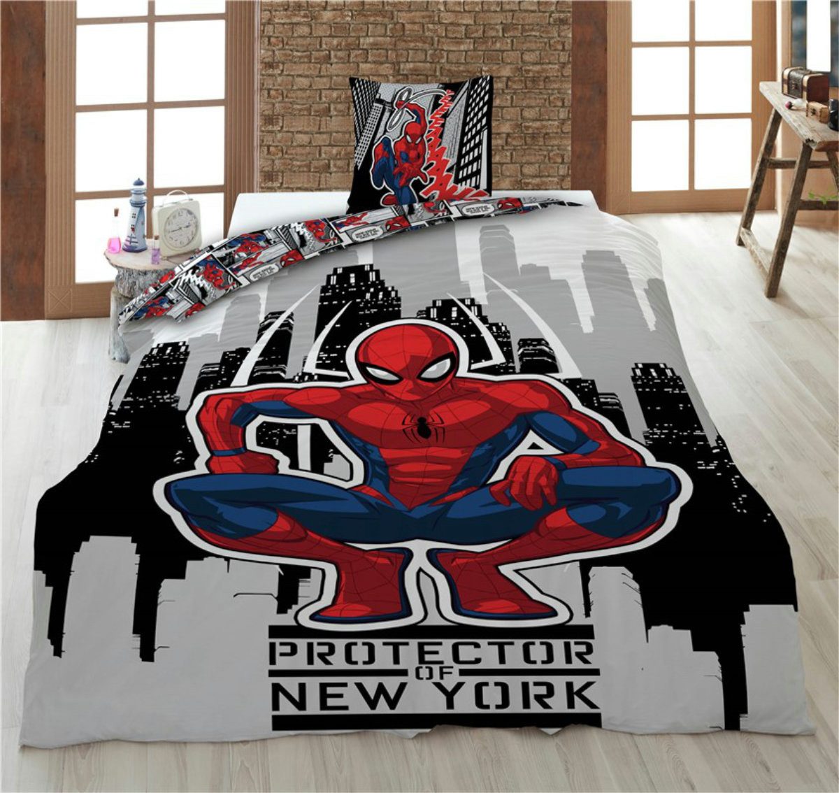 MARVEL Bettwäsche Marvel Spiderman Jungen Bettwäsche 2tlg. Set, 2 teilig, 135/140x200 cm Kissenbezug 65x65 cm