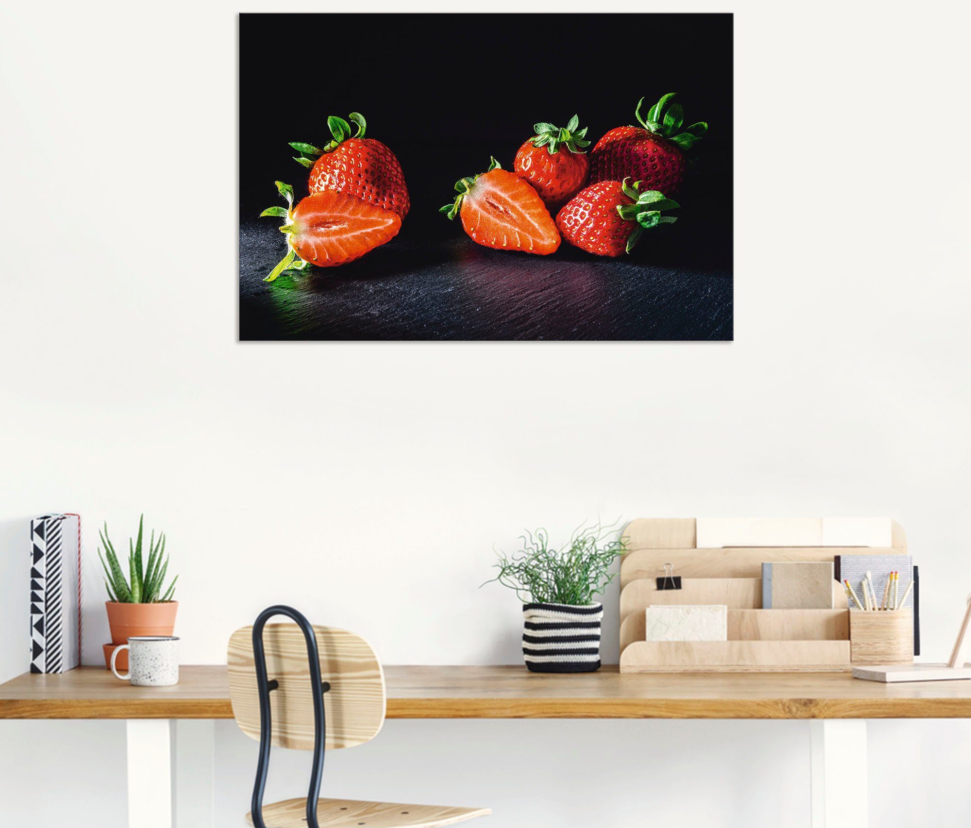 Artland Wandbild »Erdbeeren, süß und fruchtig«, Obst Bilder (1 Stück), in vielen Größen & Produktarten - Alubild / Outdoorbild für den Außenbereich, Leinwandbild, Poster, Wandaufkleber / Wandtattoo auch für Badezimmer geeignet-kaufen