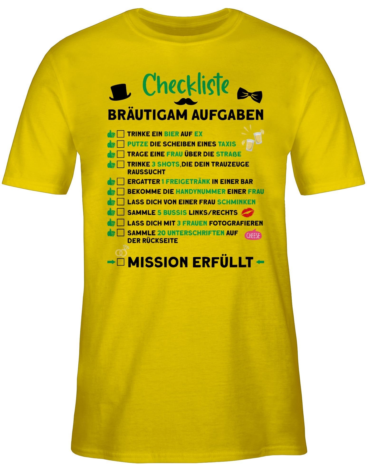 Shirtracer T-Shirt Checkliste Bräutigam Aufgaben JGA günstig online kaufen