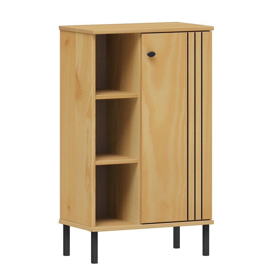 Main Möbel Unterschrank Badunterschrank 52x90cm 'Detroit' Kiefer massiv eichefarbig & schwarz