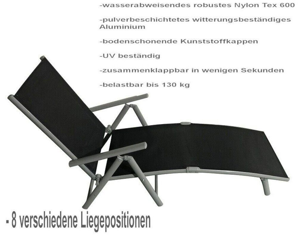 BruKa Gartenliege Sonnenliege RIO Schwarz Gartenliege günstig online kaufen