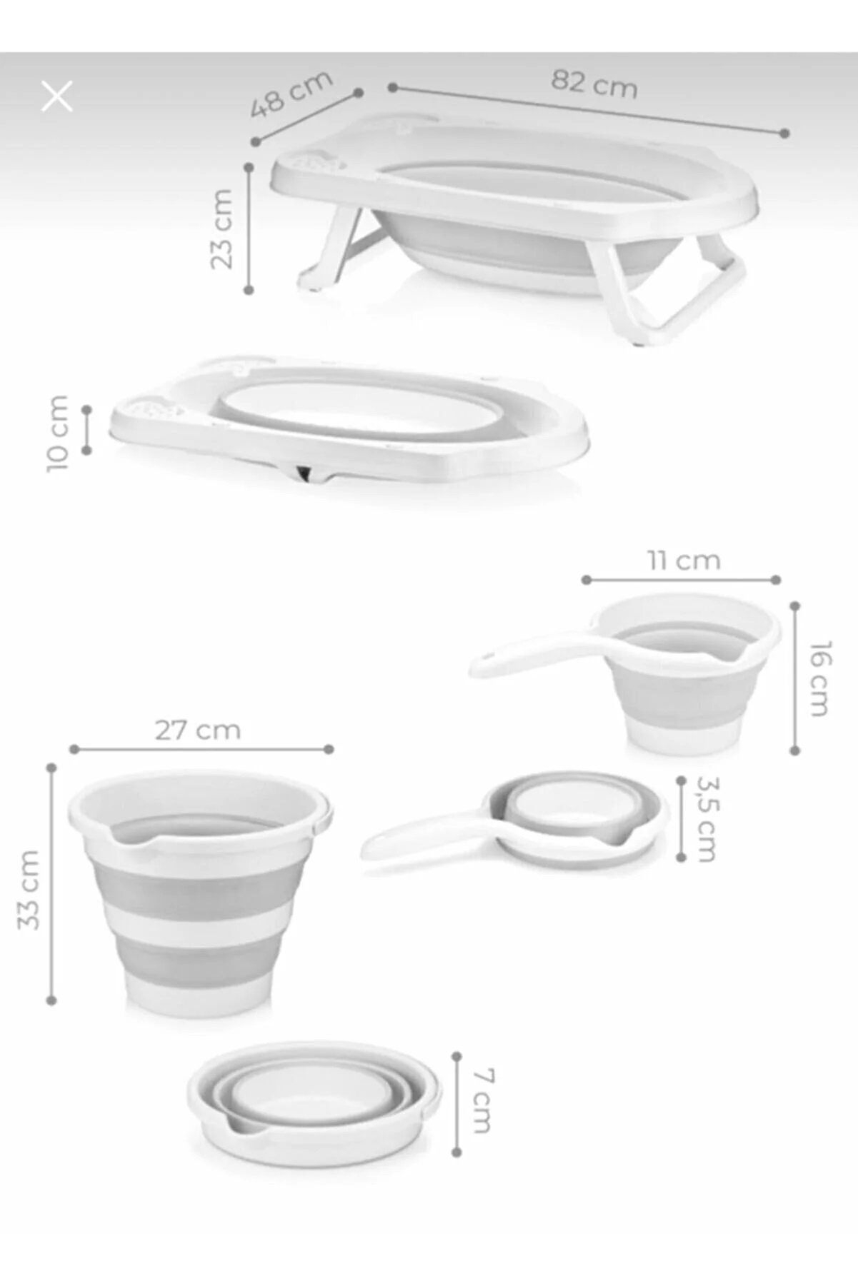 Uzman Babybadewanne Baby Badewanne faltbar mit Liegenetz 4 teilig Baby Wanne