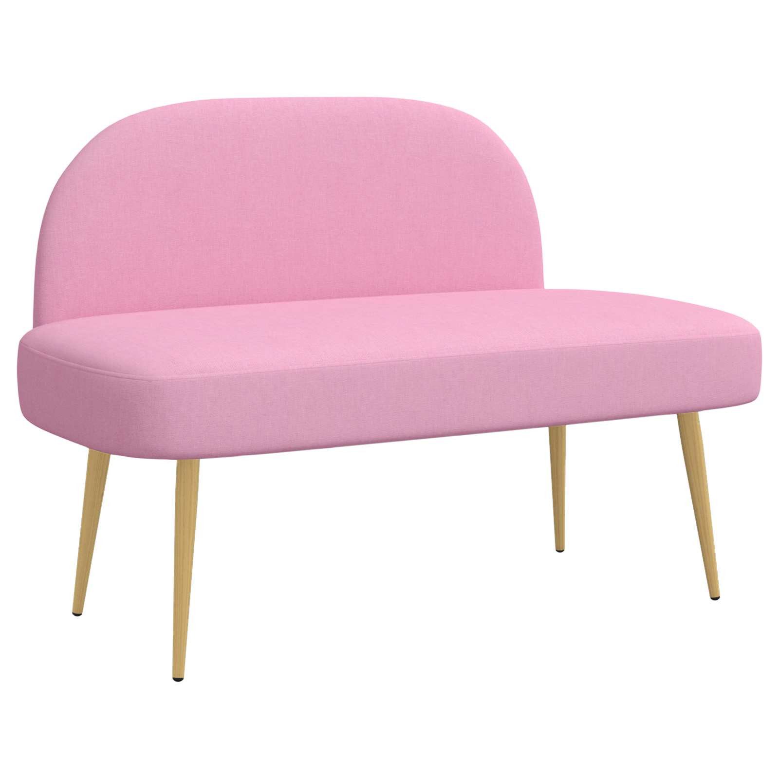 vidaXL Gepolsterte Bank mit Rückenlehne Rosa 110 x 60 x 76 cm (1-St)
