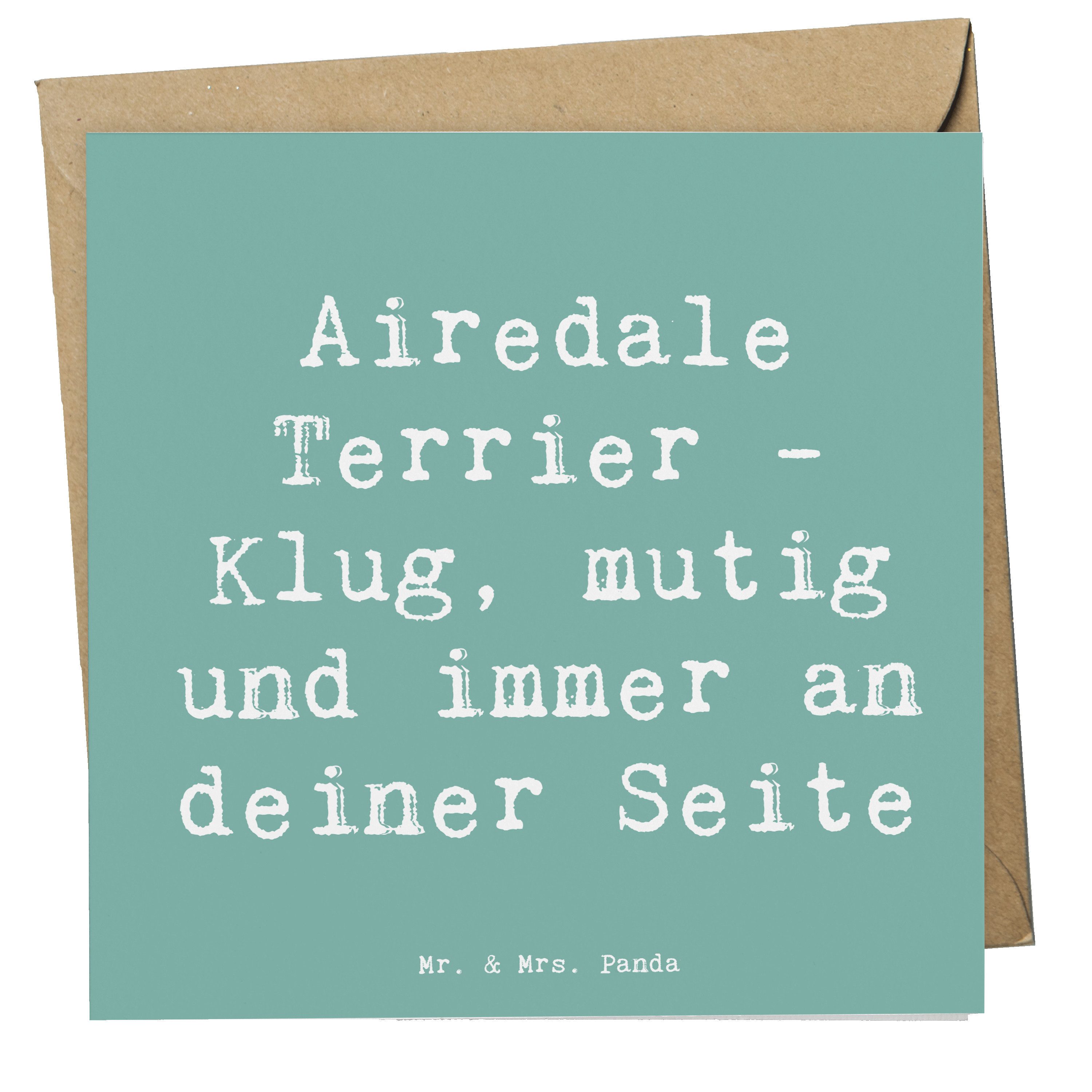 Mr. & Mrs. Panda Grußkarte Spruch Airedale Terrier Meeresbrise