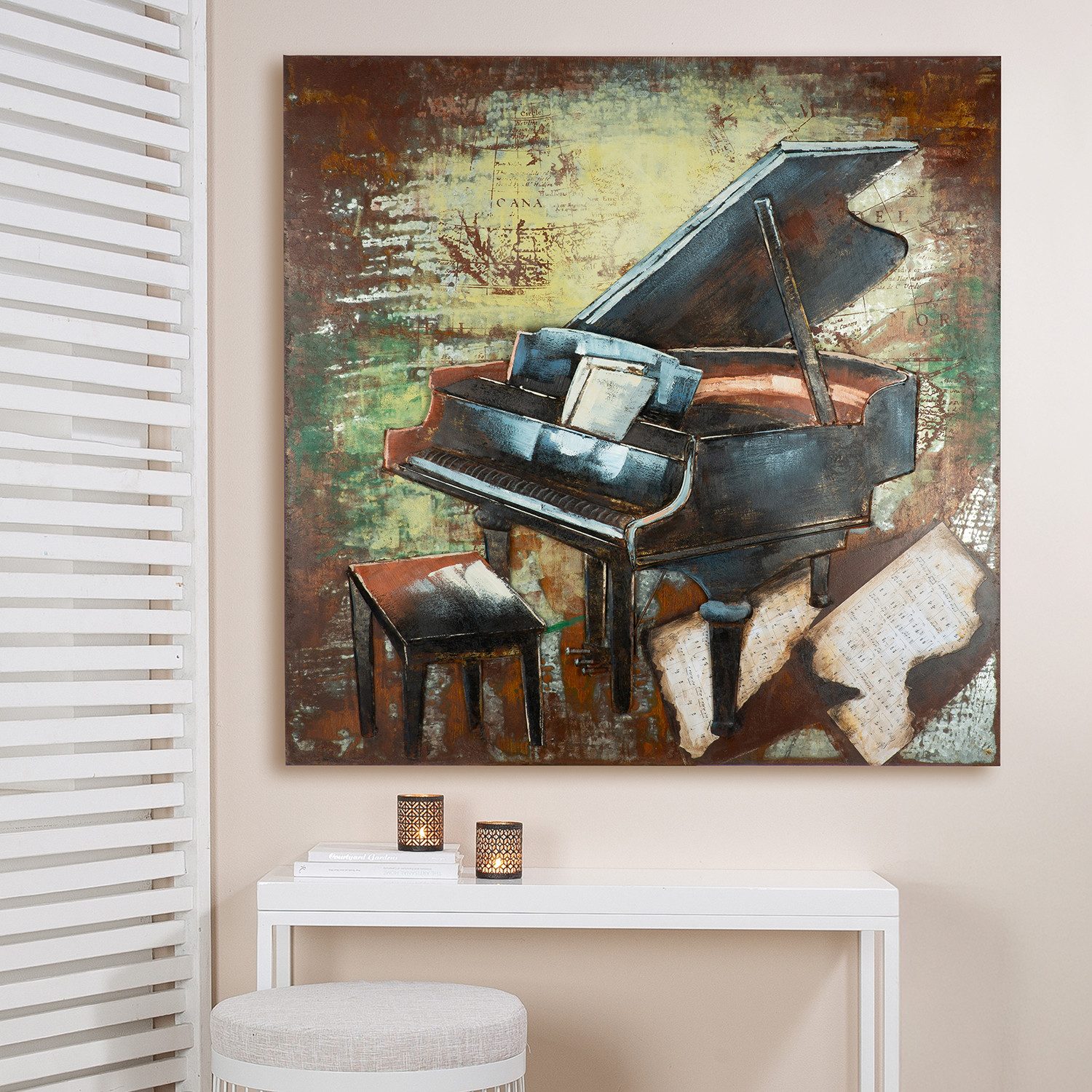 Casablanca by Gilde Metallbild Bild quadratisch Grand Piano schwarz H. 100 cm, (1 St)