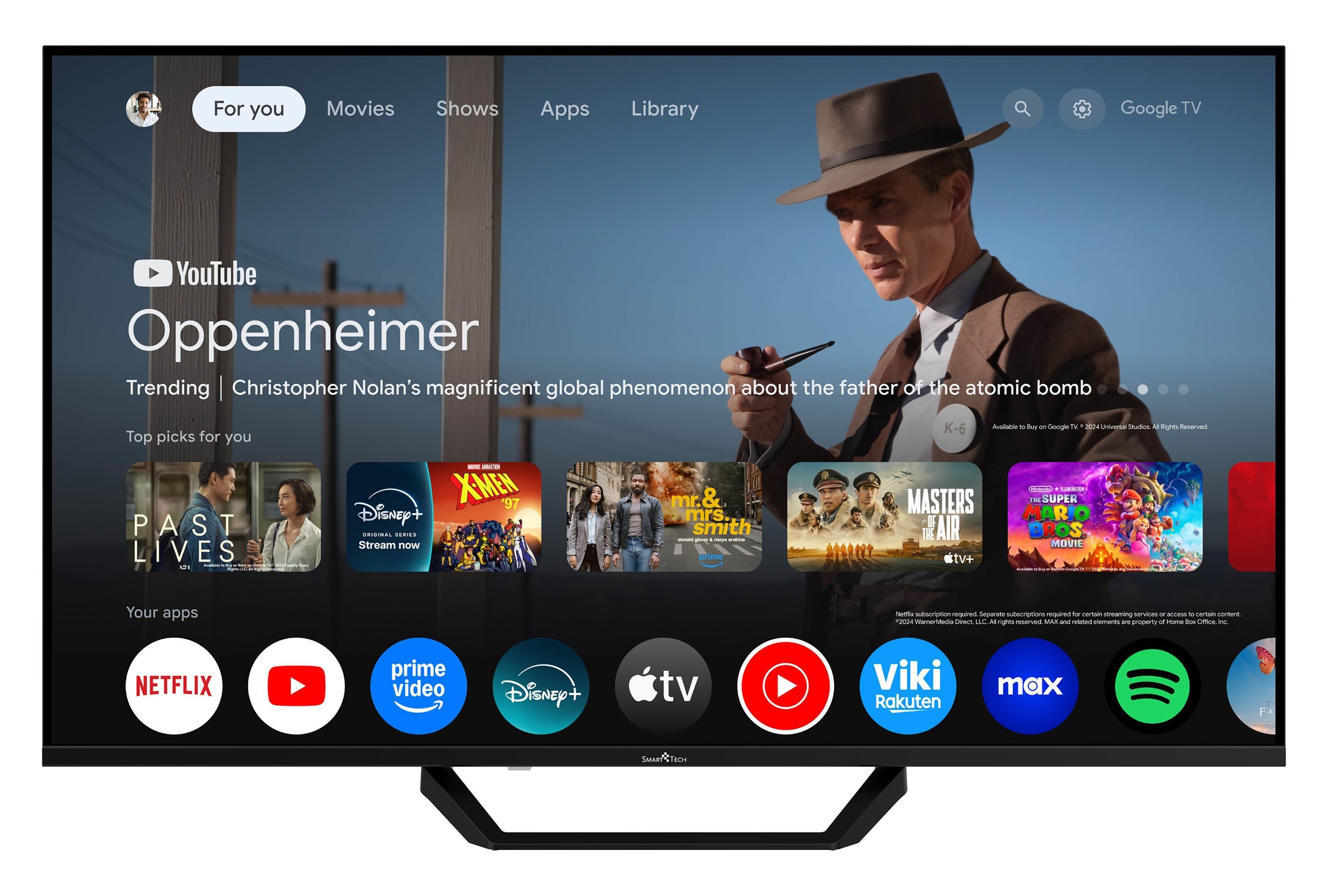 Smart Tech 43QG06V2 QLED-Fernseher (108 cm/43 Zoll, 4K Ultra HD, Google TV, Google Smart TV, HDR, Bluetooth, Triple-Tuner)