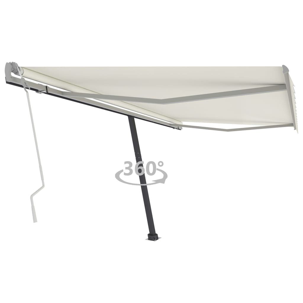 Markise Standmarkise Einziehbar Handbetrieben 400x300 cm Creme Balkon Terrasse