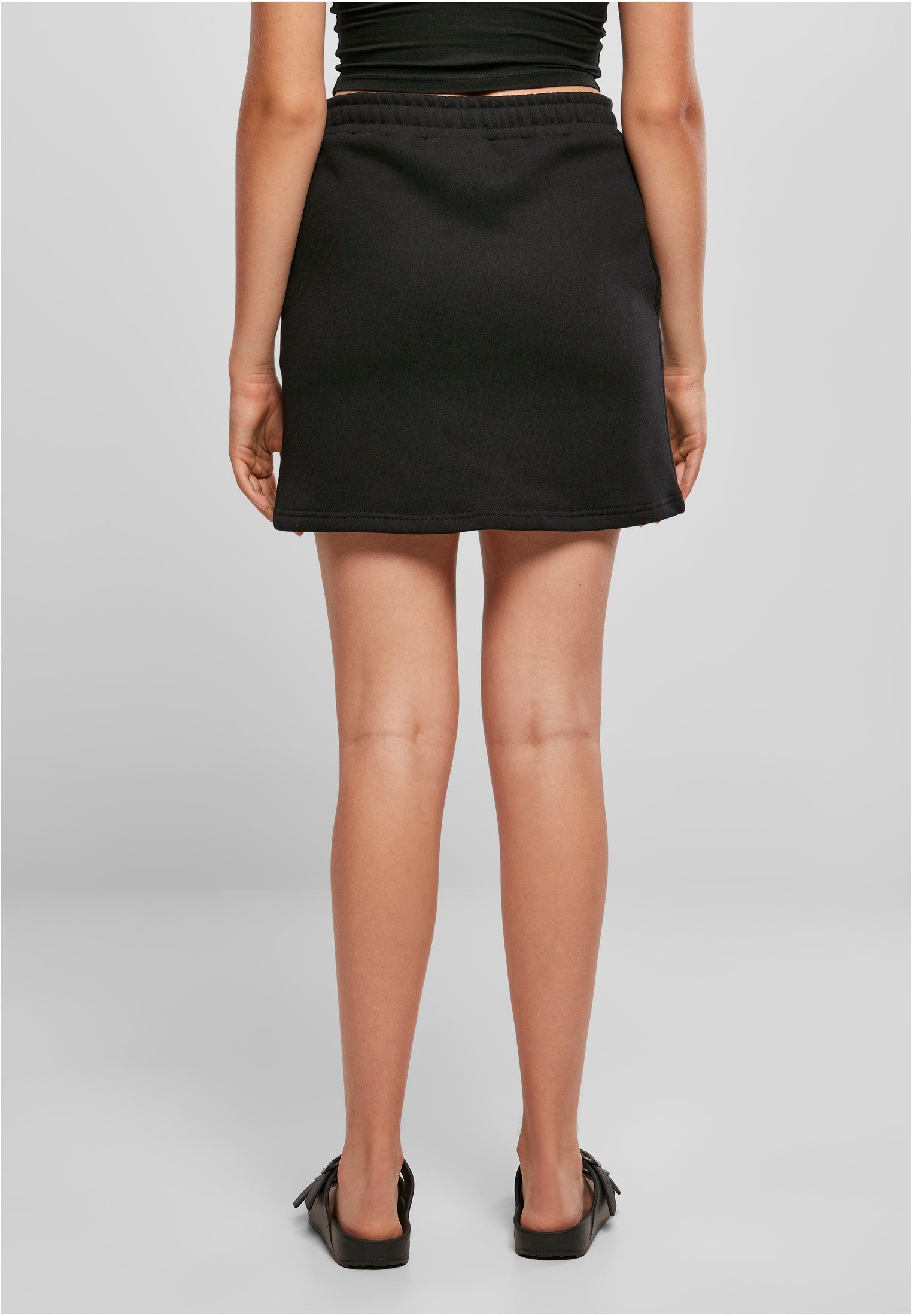 Damen Skirt Organic Terry URBAN Ladies black Jerseyrock Mini (1-tlg) CLASSICS