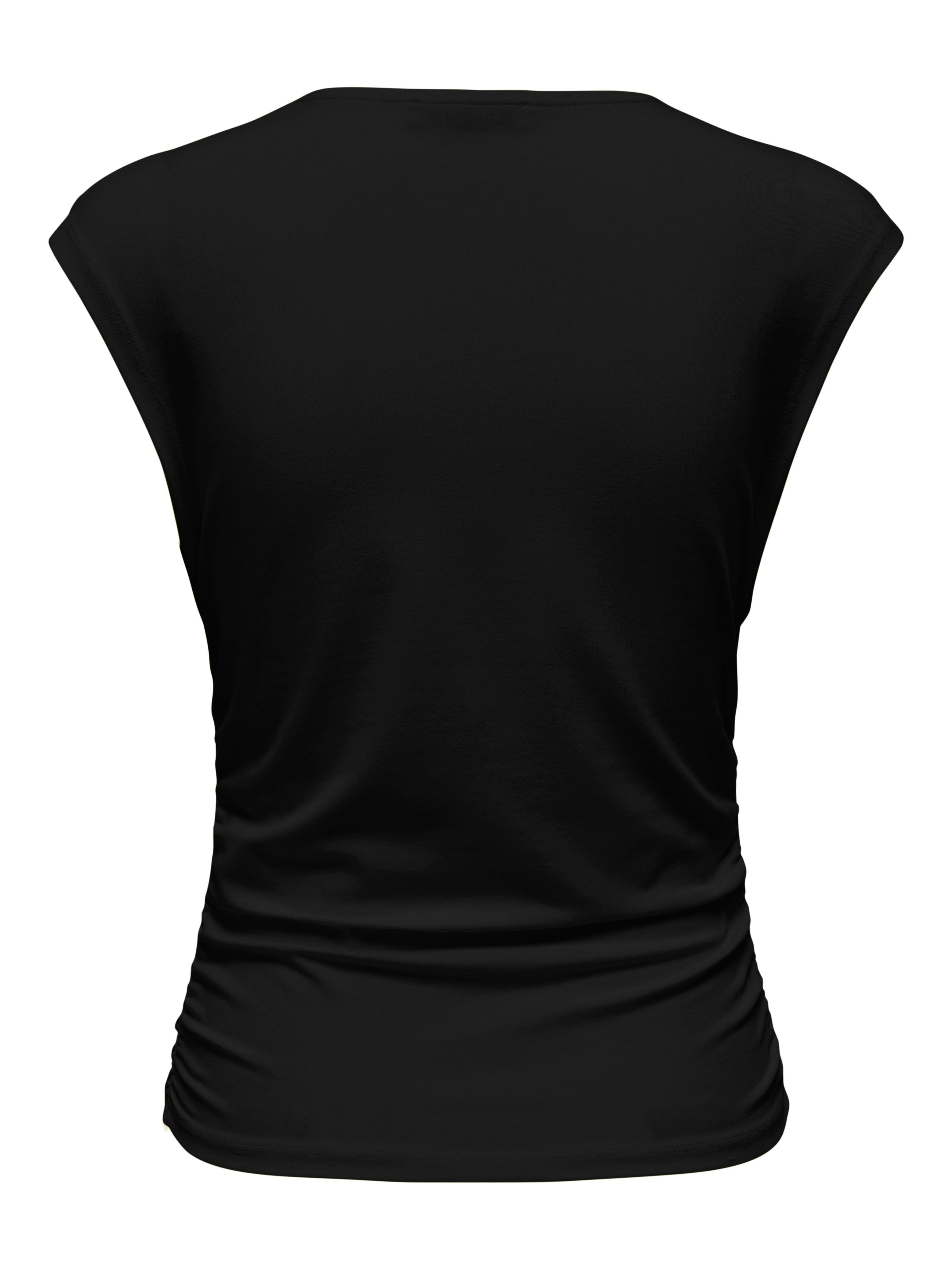ONLY Shirttop ONLMIRA CAPSL RUCHING TOP JRS NOOS Baumwollmischung, regular fit, Rundhals
