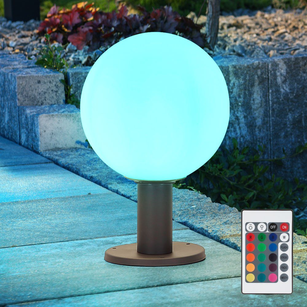 Globo inklusive, LED Leuchtmittel Standleuchte Fernbedienung Außenleuchte RGB Warmweiß, Sockellampe Stehlampe Außen-Stehlampe, LED