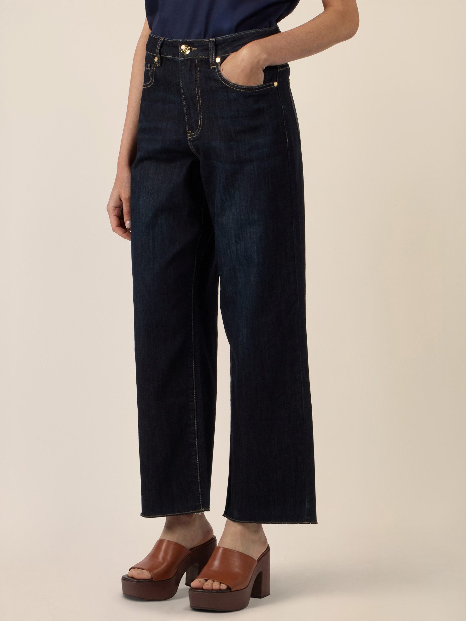 Apart Bootcut-Jeans mit Fransen-Saum