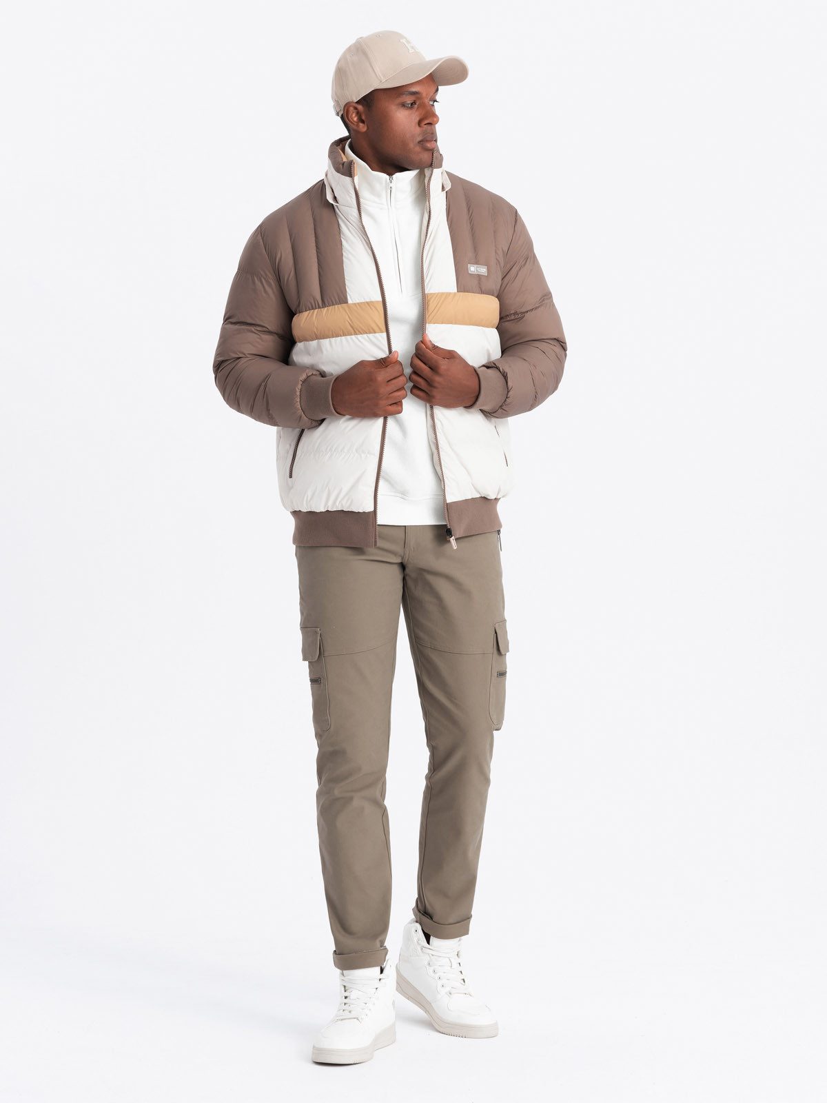 OMBRE Steppjacke Sportliche bunte Herrenjacke im Retro-Stil