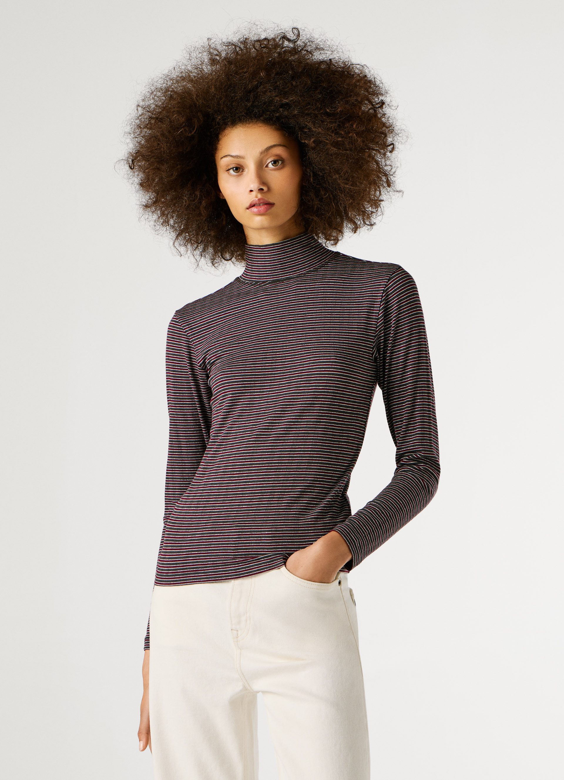 Pepe Jeans Langarmshirt BINTY mit Stehkragen