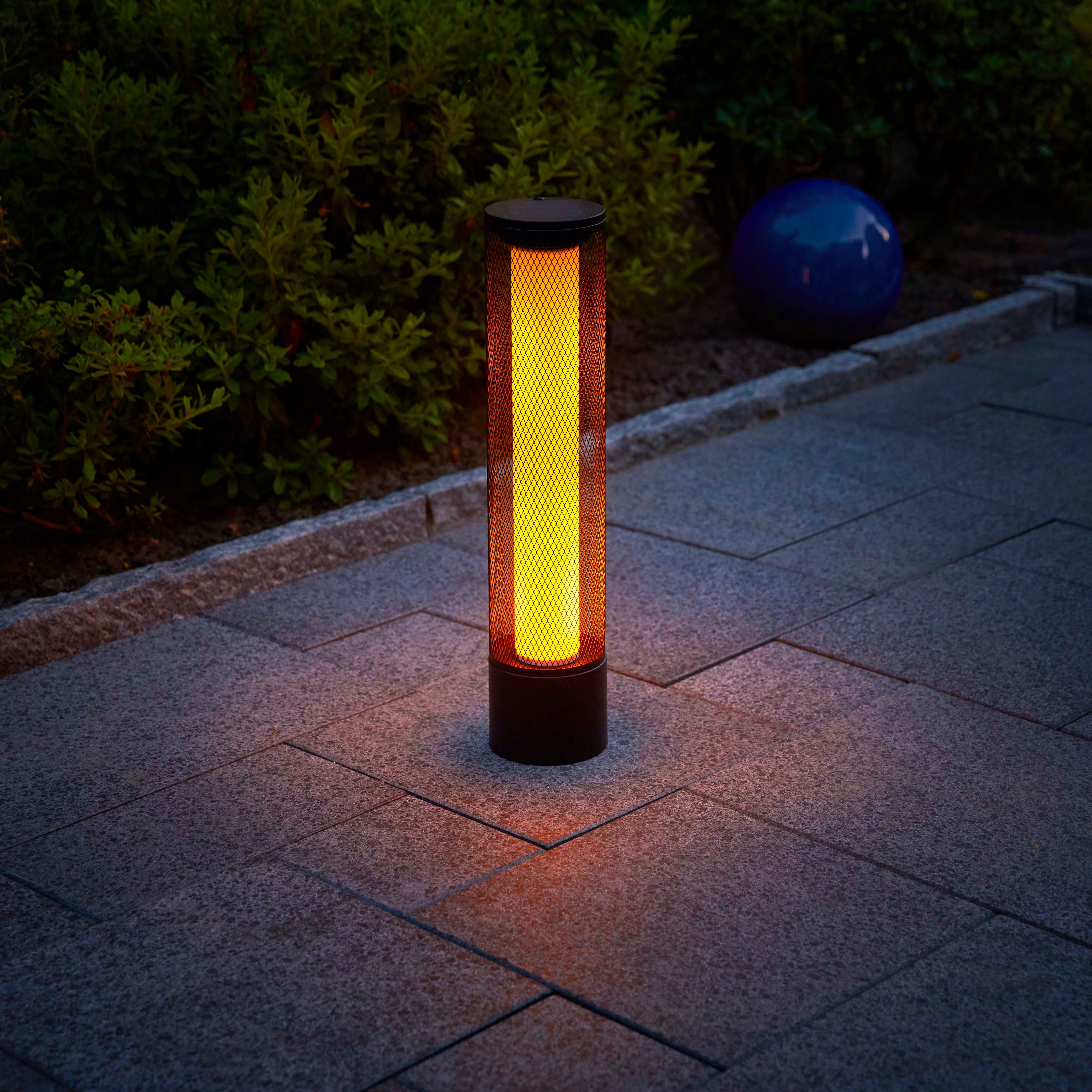 Northpoint LED Außen-Stehlampe Solar Lichtsäule Flammeffekt günstig online kaufen