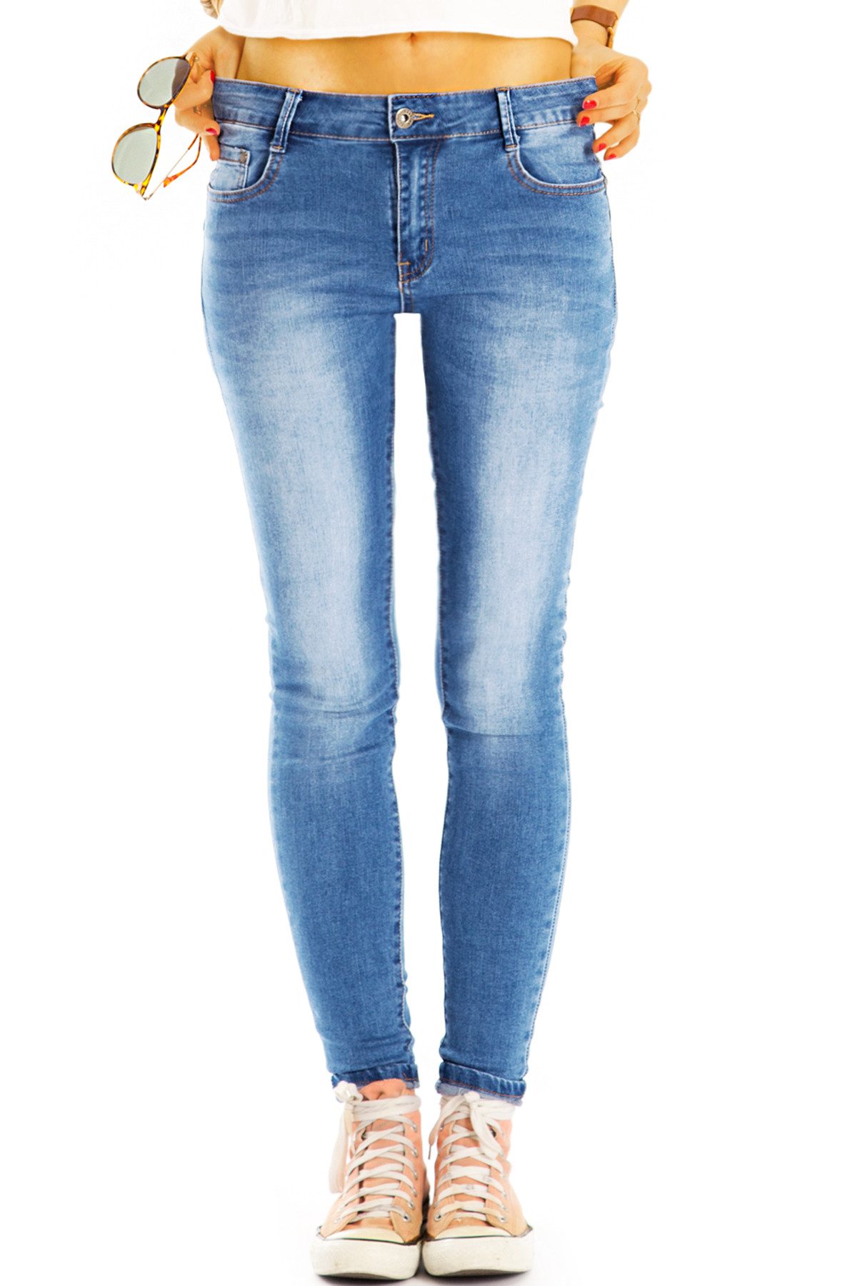 be styled Skinny-fit-Jeans Röhren Jeans Skinny Fit Medium Waist Stretch Denim - Damen - j28k-1