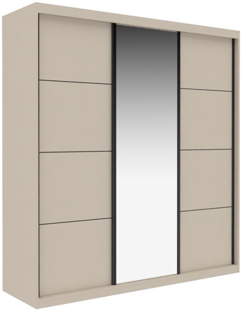 OTTO home Schwebetürenschrank Tonara Schrank, Kleiderschrank 2,00m Breite, Schiebetürenschrank (Schrank mit leichtgängiger Schiebetür, in 4 Farben, Top Ausstattung) inklusive Spiegeltür, 2 Kleiderstangen & 4 Schubkastenauszügen