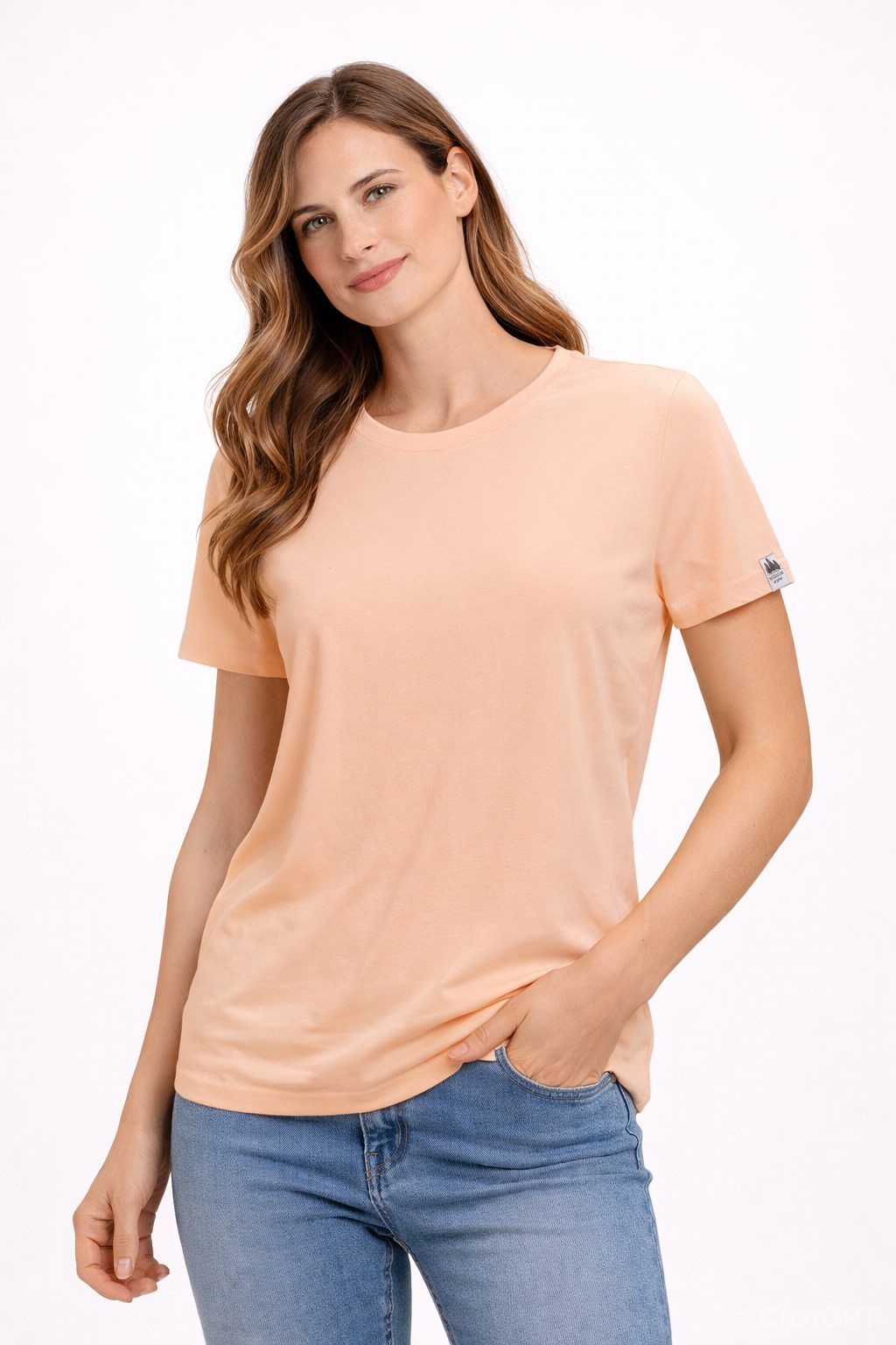 Skratta T-Shirt Rundhals-Shirt T-Shirt mit aus Baumwolle und Modal