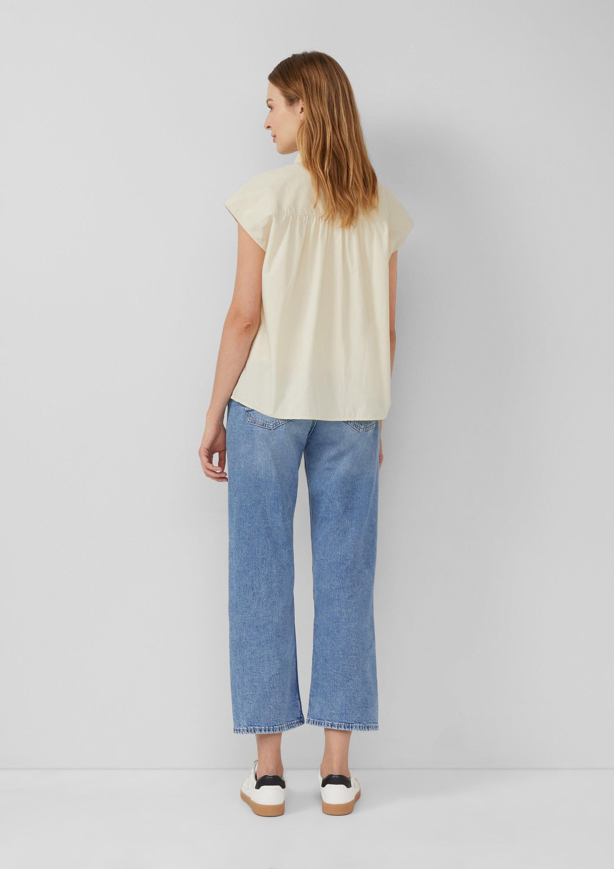 s.Oliver Blusentop Bluse Hemdbluse aus Popeline im Relaxed Fit