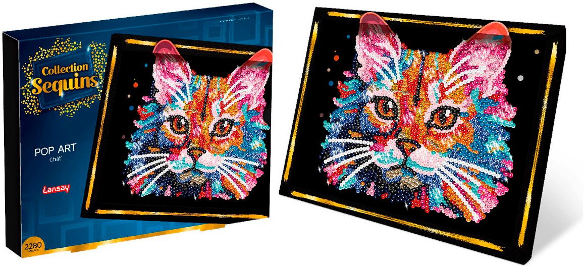Kreativset Paillettenkunst PopArt Katze